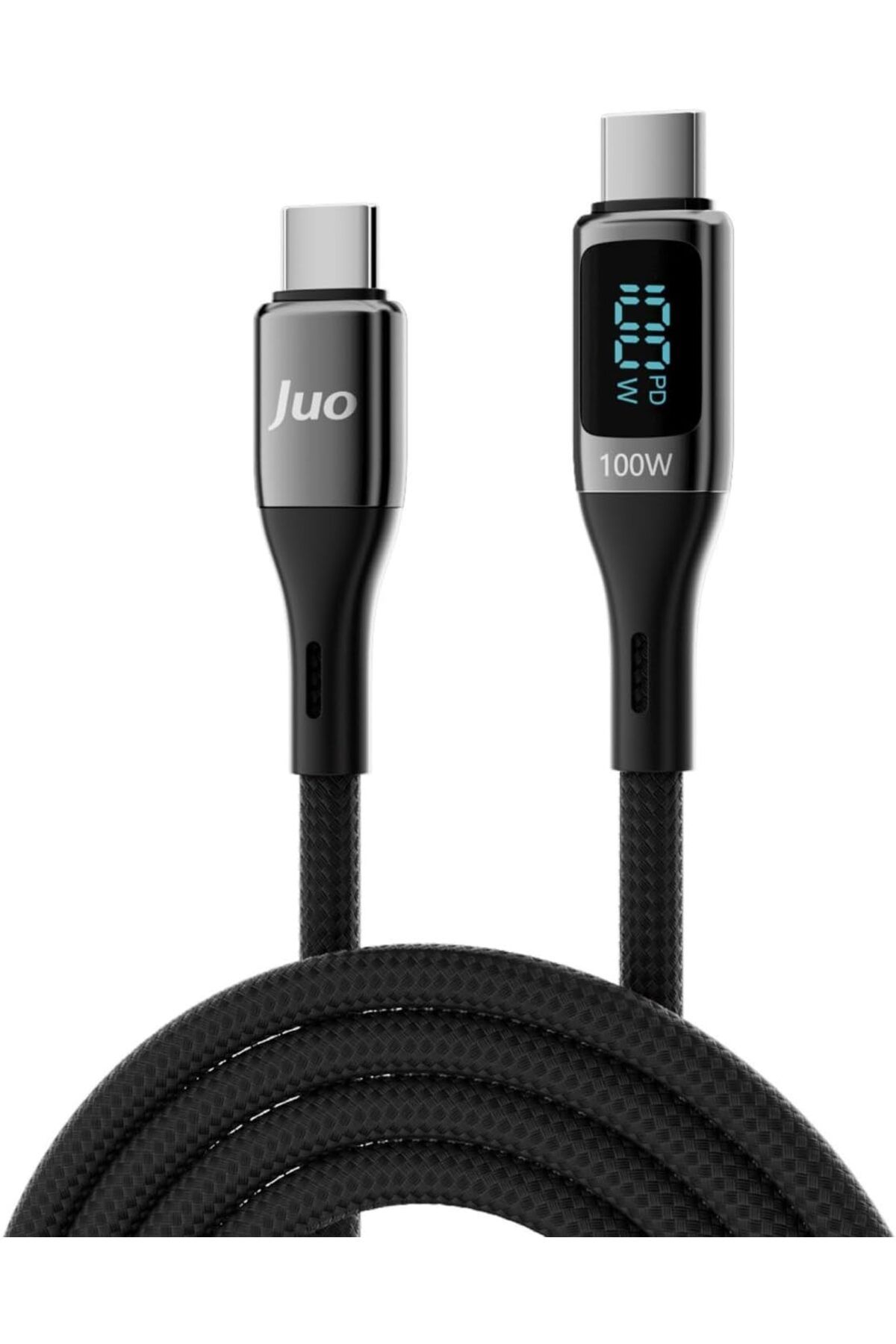 STOREMAX htpshopmx 100W 5A QC4.0 Dijital Led Ekranlı E-Mark Çipli USB PD Type-C Hızlı Şarj ve Data Kablo