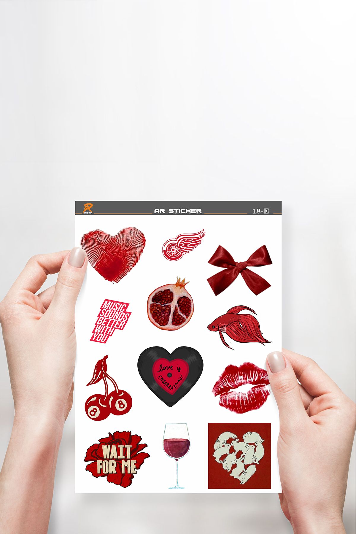AR Sticker-Autocolant pentru tabletă pentru laptop, notebook, roșu Vsco Pachet avantajos 1 - 5SET 4