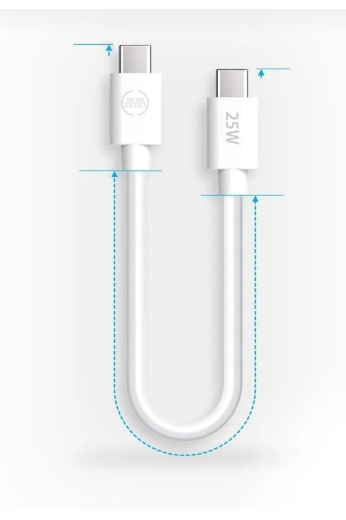STOREMAX daliashops ELEKTRONİK Kısa 25 cm 20W Hızlı Type c Şarj Kablosu Çift Taraflı Type-c to Type-c