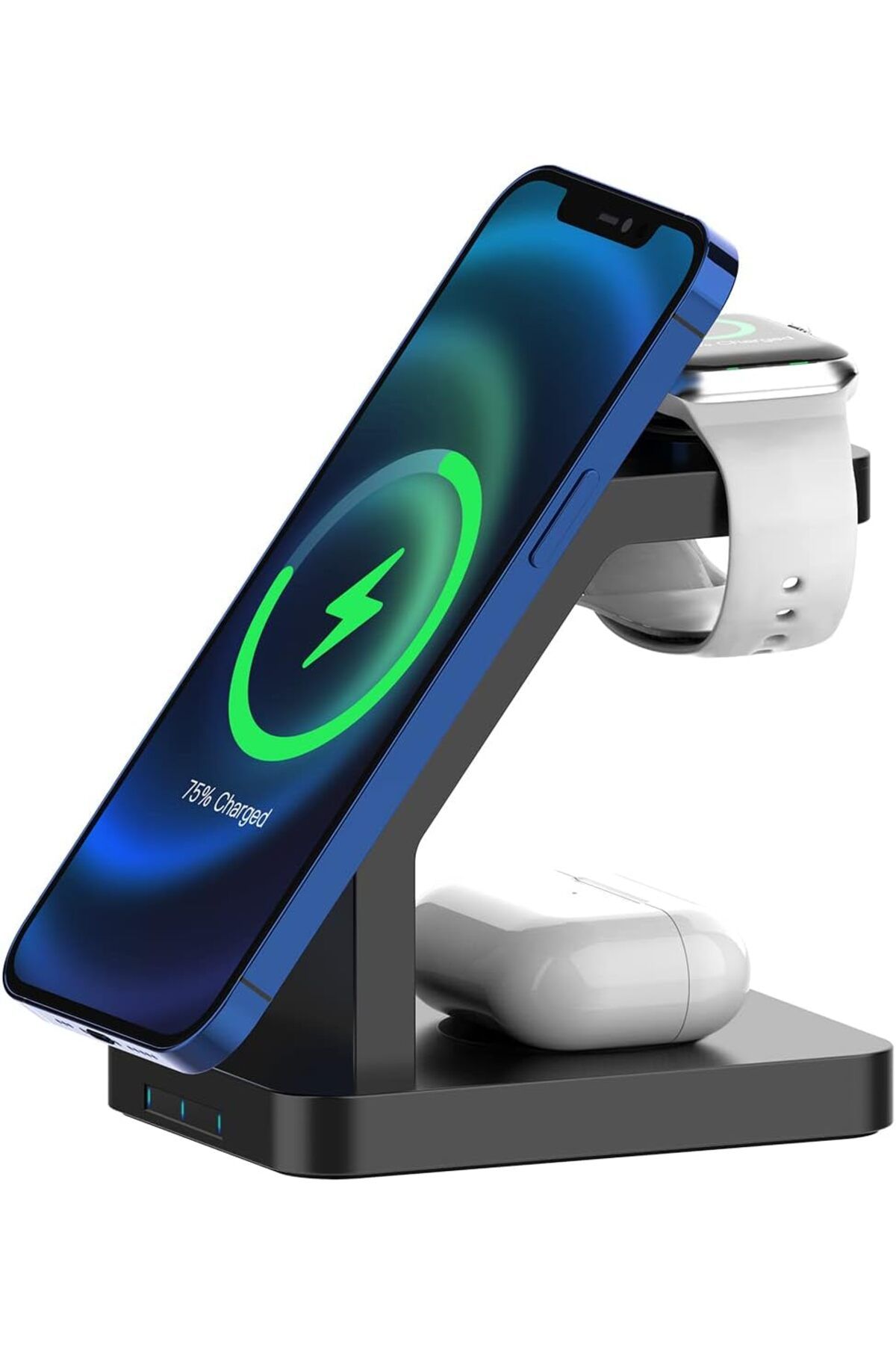 STOREMAX BL34 3 in 1 Magsafe Uyumlu 15W Telefon, Kulaklık, Watch Uyumlu Masaüstü Stand Kablosuz  Uyumlu
