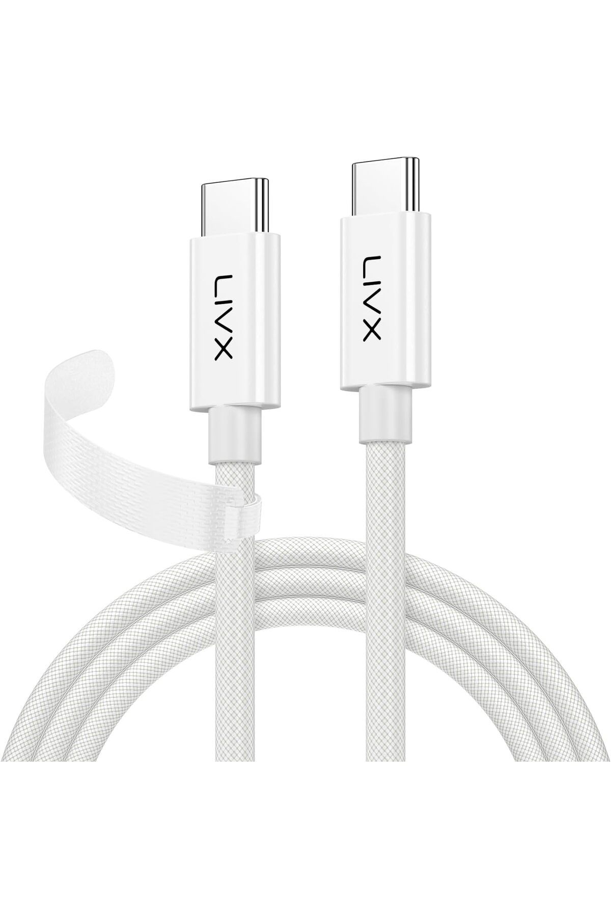 STOREMAX cmllashop White Type-C to Type-C 100W Hızlı Şarj 10Gbps Hızlı Veri Aktarımı PD3.1 Örgülü B