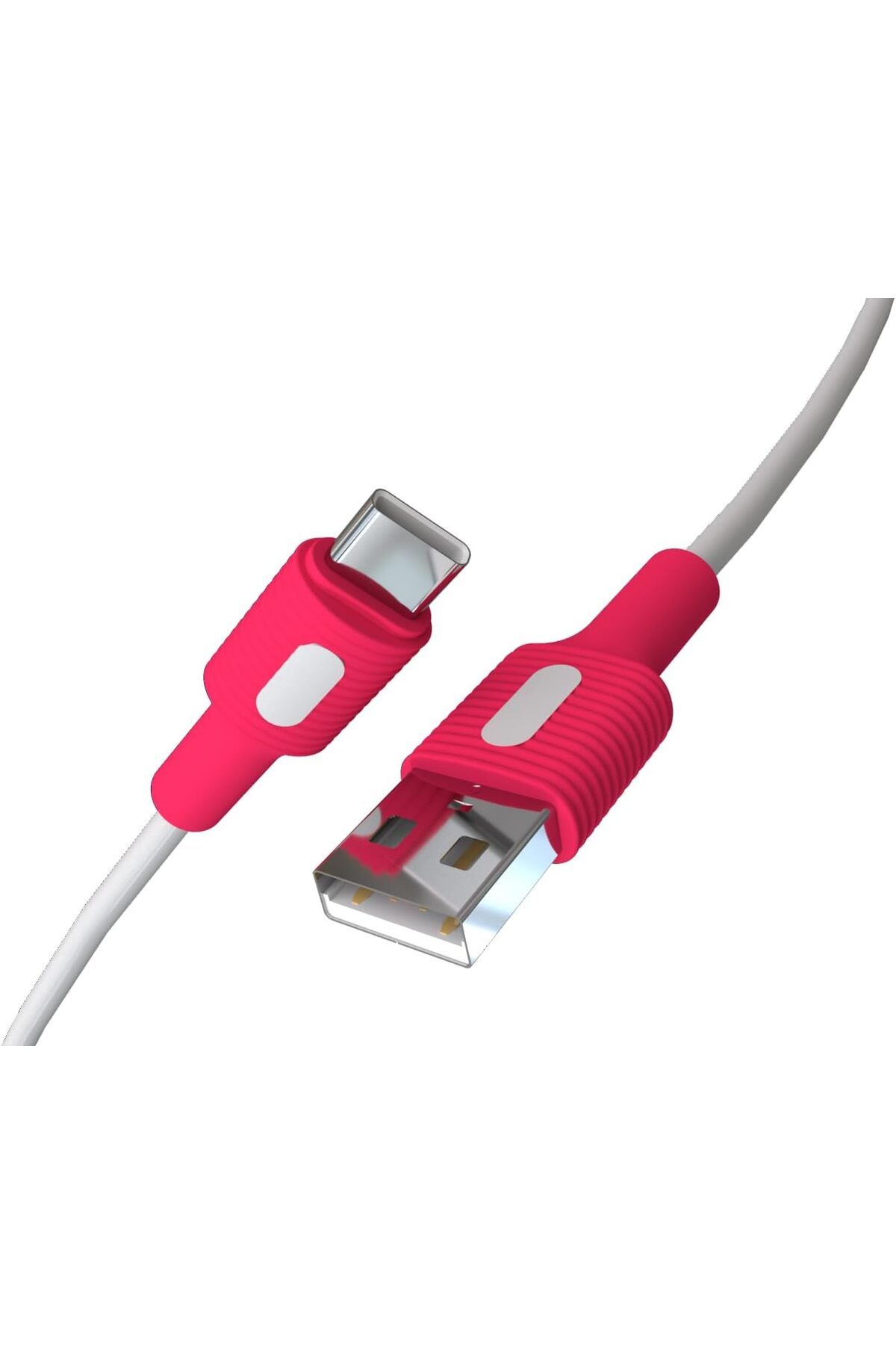STOREMAX lbstorex Coral USB A-C Hızlı Şarj Kablosu, Beyaz Kablo, Beyaz/Pembe Uçlar (120 CM) Newdsng 11168