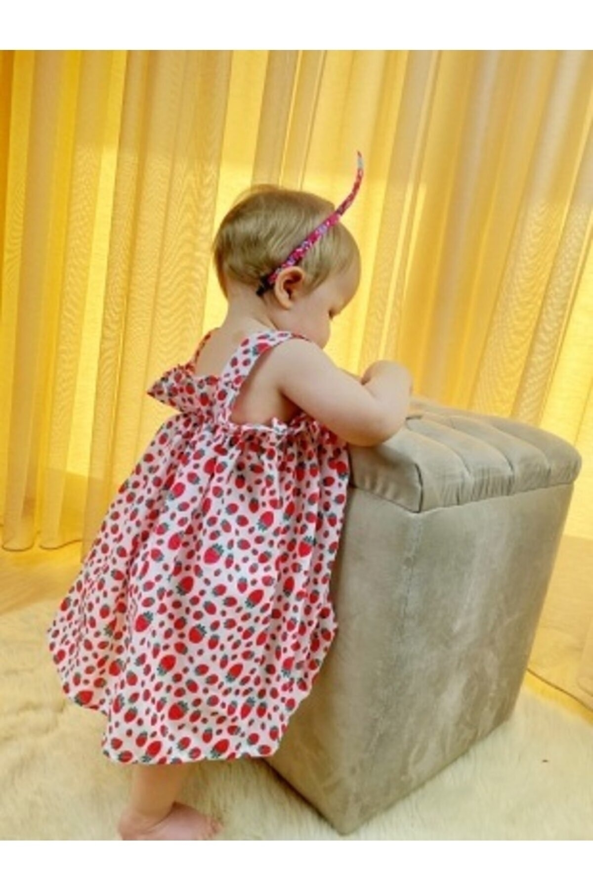 Genel Markalar Kız Bebek Yazlık Çilekli Elbise fotoğrafı 3 (önizleme)