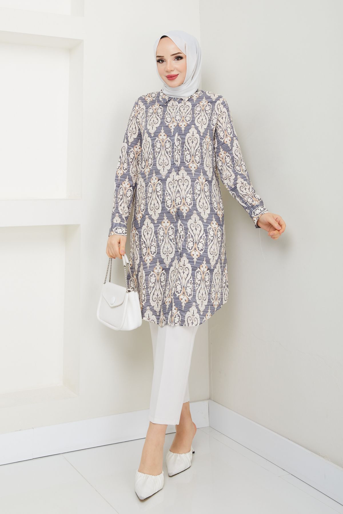 Maystore-Authentic Patterned Viscose Tunic 2