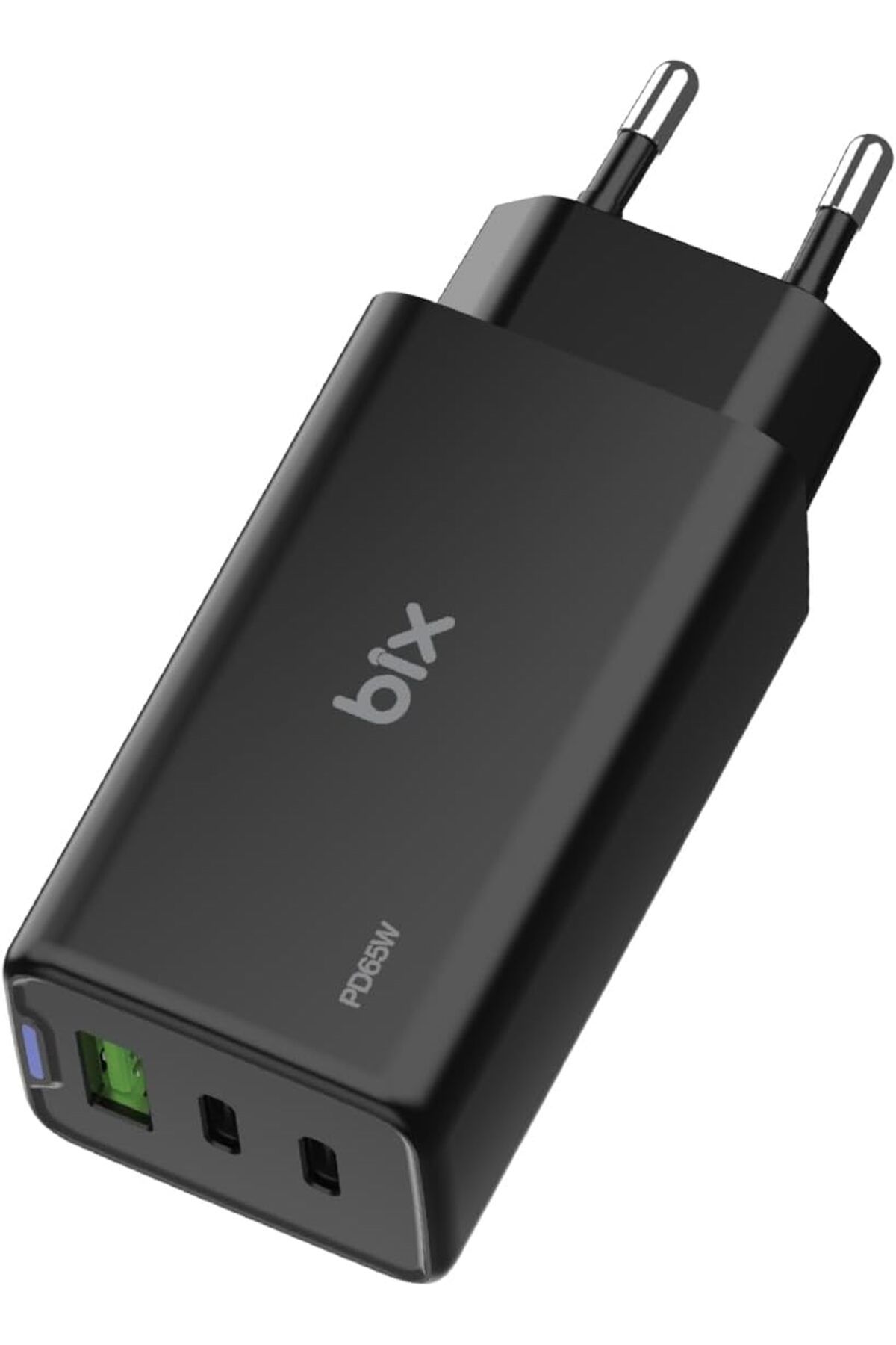STOREMAX htpshopmx BX3P66G GaN 65W 2*Type-C PD 3.0 ve USB-A QC Üç Portlu Hızlı Şarj Cihazı (Siyah) strh