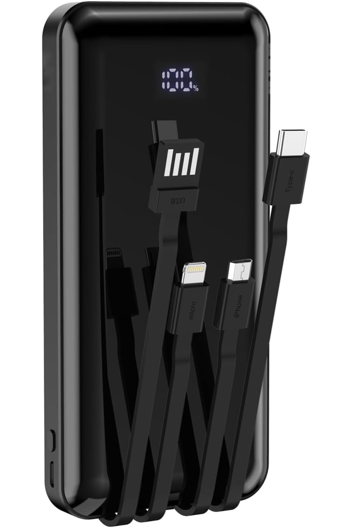 STOREMAX sellbuystore 10000 mAh Dijital Göstergeli Dahili Kablolu Powerbank 10000 mAh Powerbank Lightning -