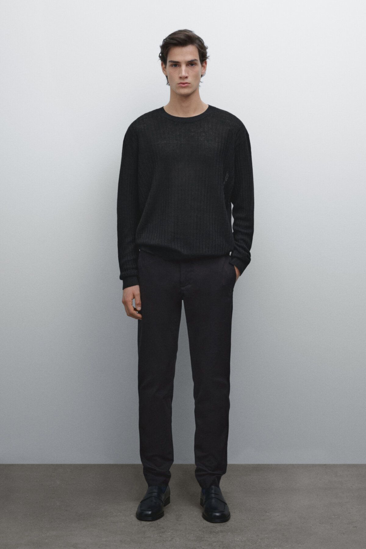 شلوار باریک نخی Massimo Dutti