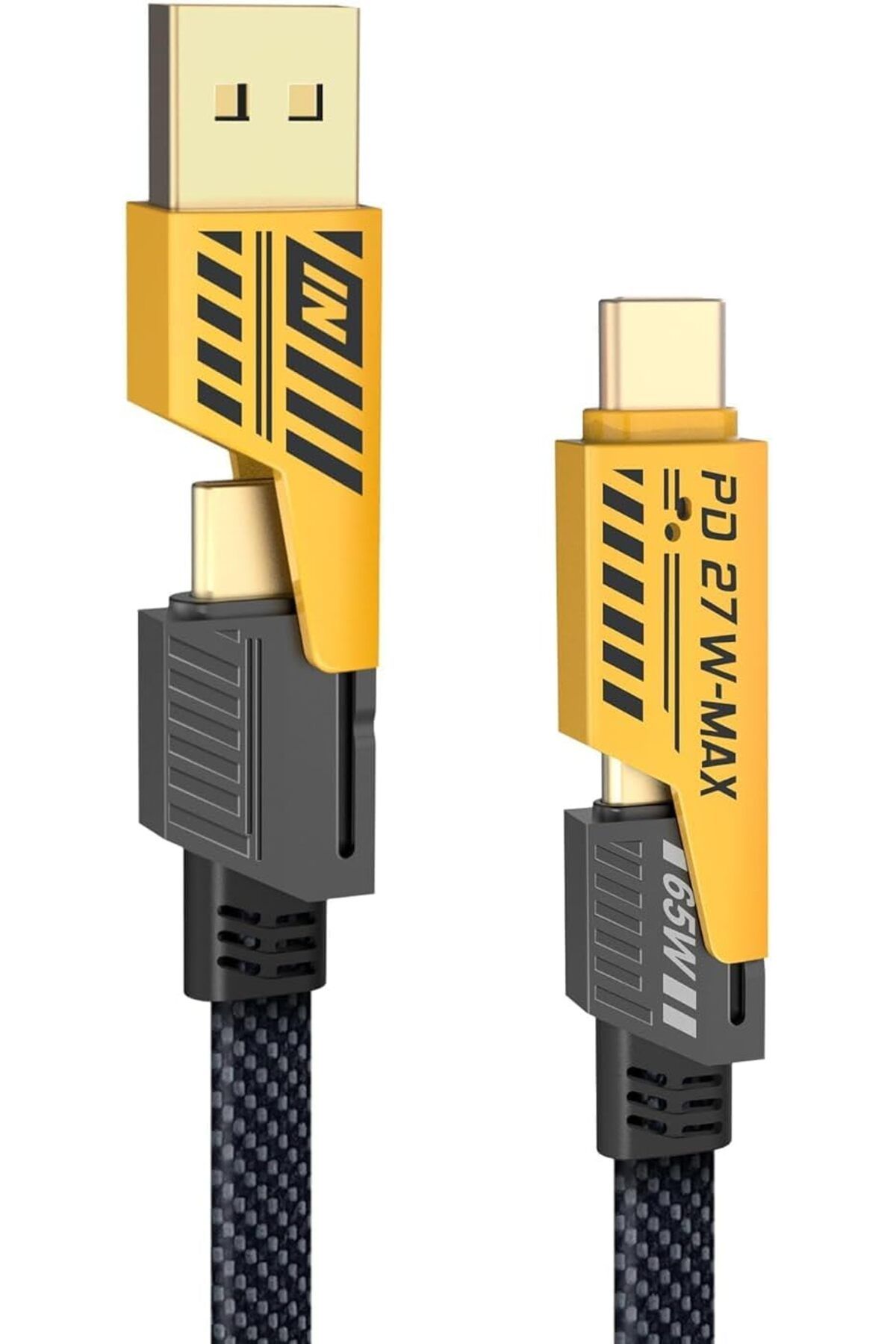 STOREMAX lbstorex 4 in 1 Çoklu USB Şarj Kablosu: 1,5 M, Type C to Lightning Örgü Şarj Kablosu USB A/USB