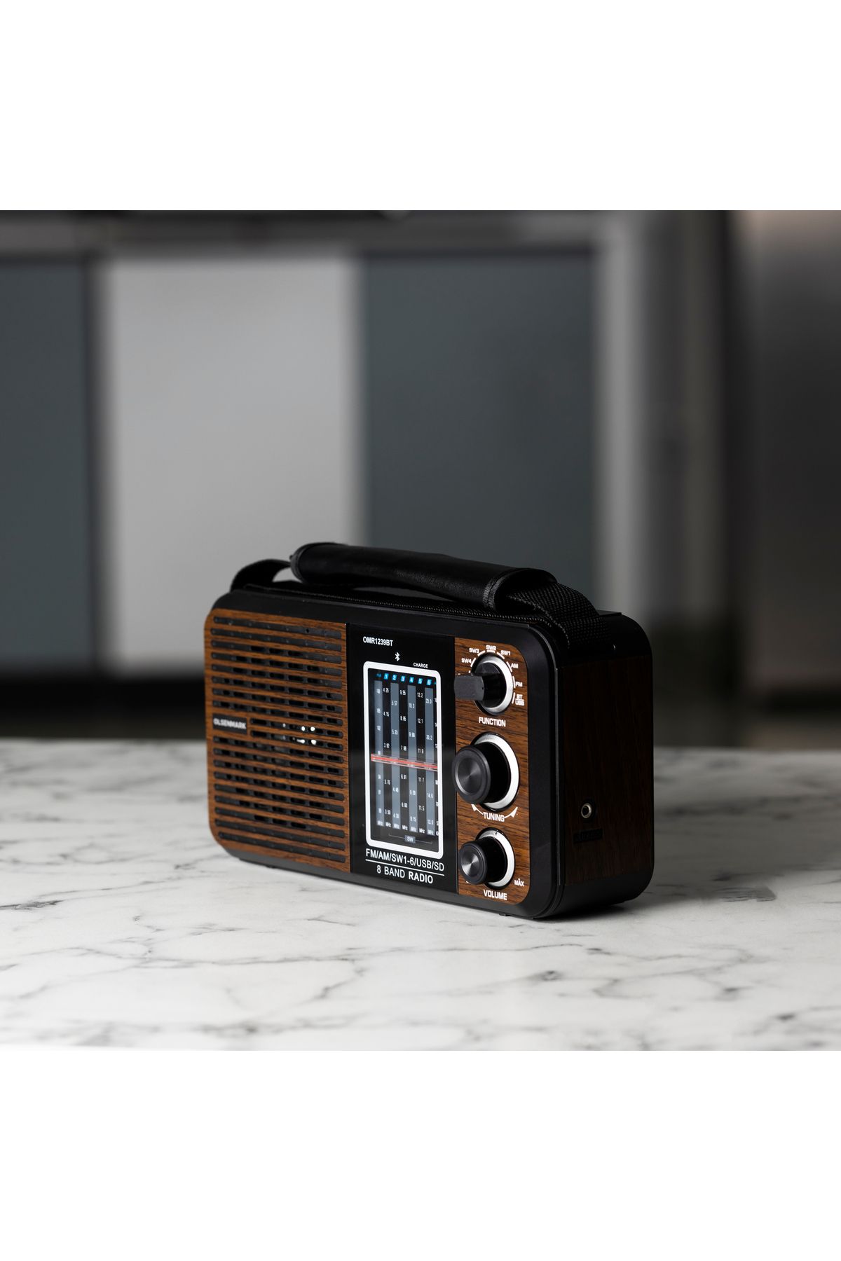 Olsenmark-Rechargeable Radio With Usb Omr1239bt Speaker Music Player Brown/black 2 Year Warranty 6