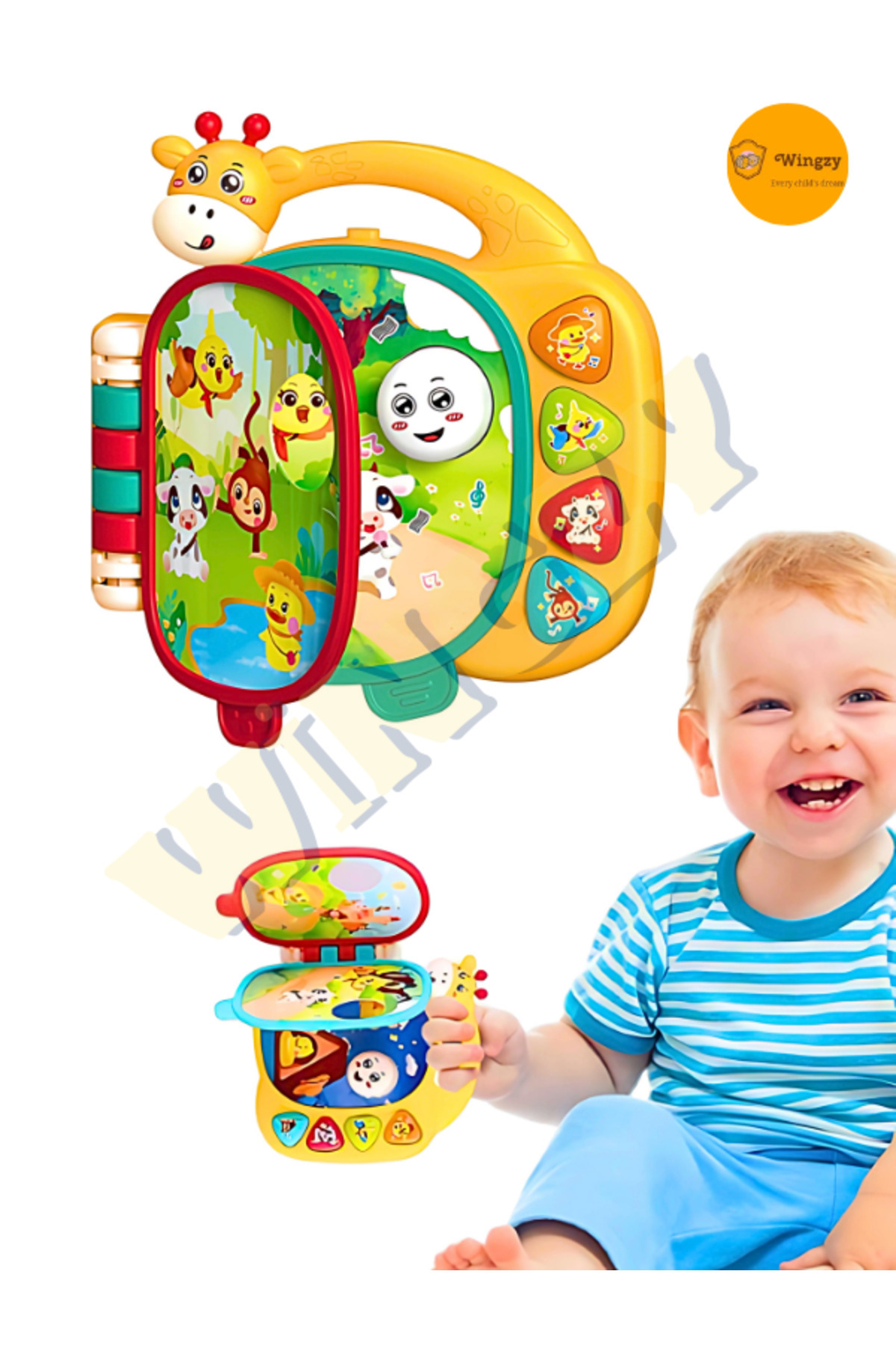 Wingzy Işıklı Ve Müzikli Zürafa Kitap Bebek Piyanosu – Eğitici, Dokunmatik, Sesli Ve Renkli Oyuncak fotoğrafı 5 (önizleme)
