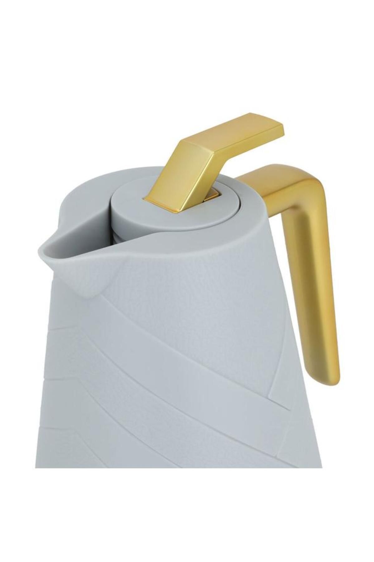 ALSAIF-Glass Thermos 1 Liter Plastic Body Light Grey 4