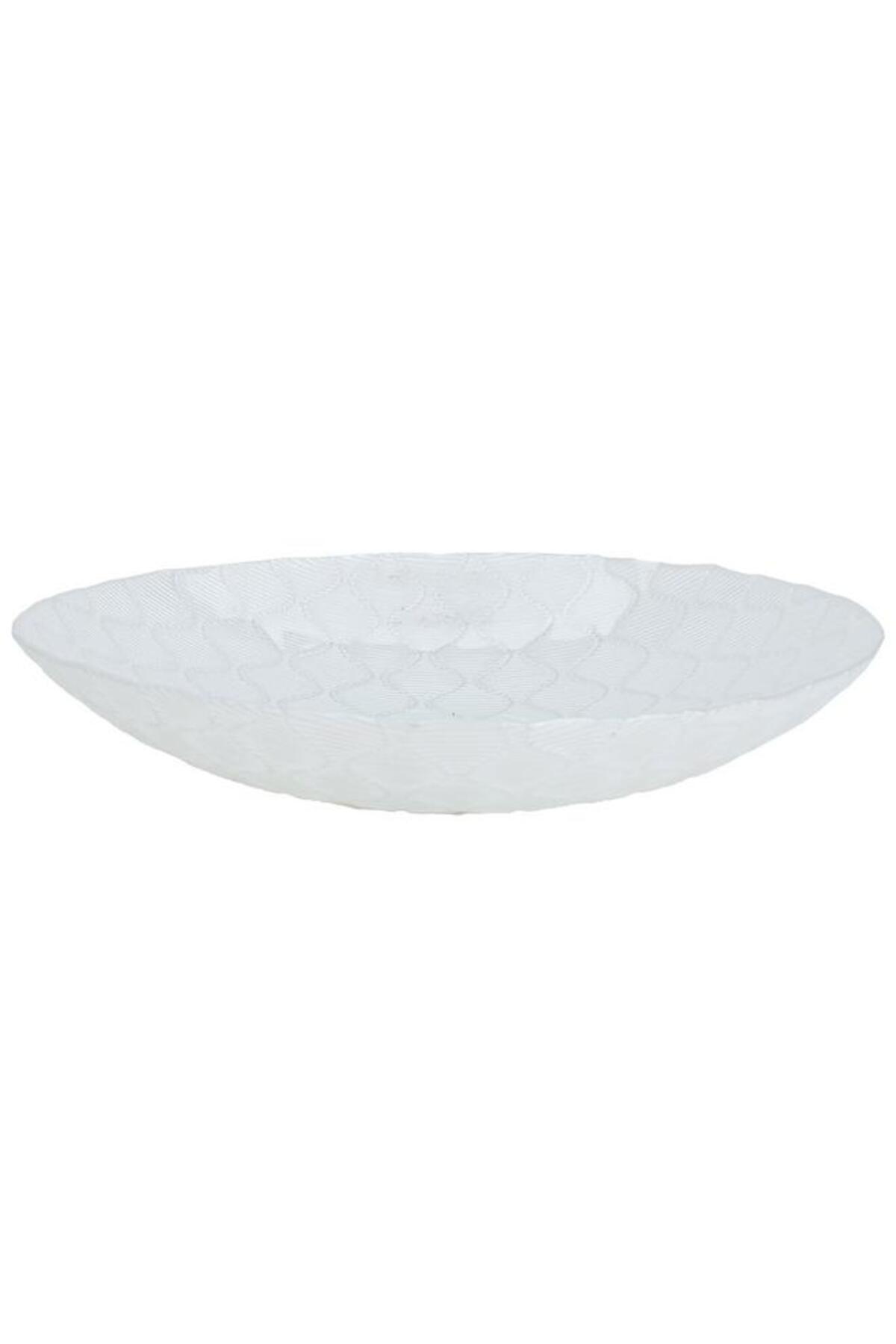 ALSAIF-Glass Serving Plate 30X30X6 Cm White 2