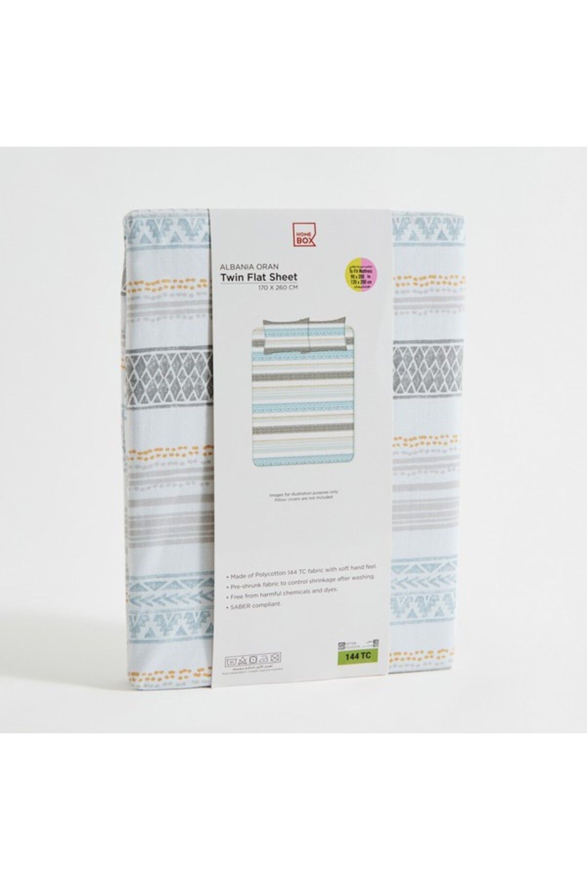 Home Box-Albania Oran Polycotton Twin Flat Sheet 170x260 cm 8