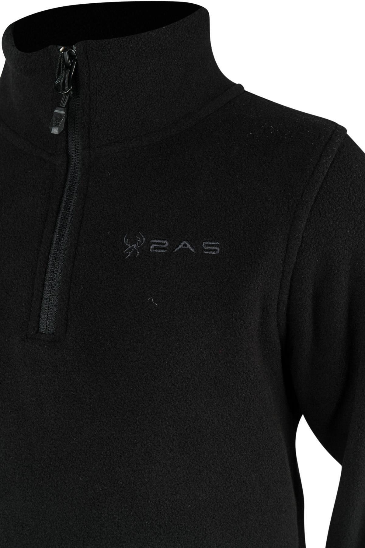 Clara Çocuk Yarım Fermuarlı İnce Polar Sweatshirt Siyah — مشکی 2ASCLAMFBFW240924 — تصویر 3 از 5