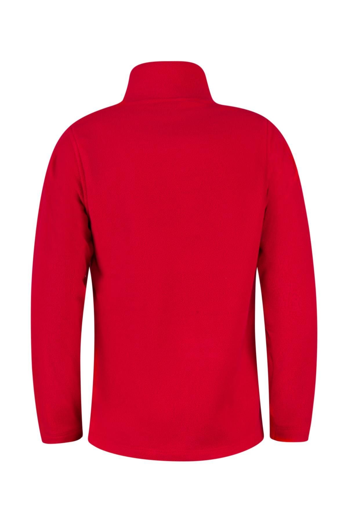 2AS-Clara Red Children's Fleece Sweatshirt - Thin Design with Half Zip 5