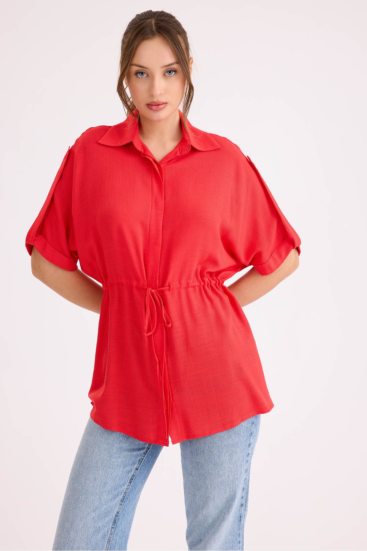 Vitrin-Elastic Waist Off Shoulder Loose Blouse 4