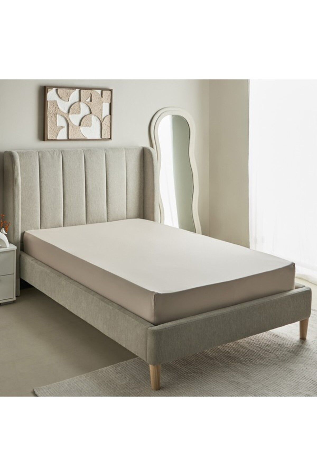 Home Box-Purely-percale 300TC Double Fitted Sheet 140x200+40 cm 2