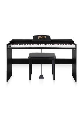JWIN SDP-92 Tuş Hassasiyetli 88 Tuşlu Kapaklı Dijital Piyano + Tabure - Siyah