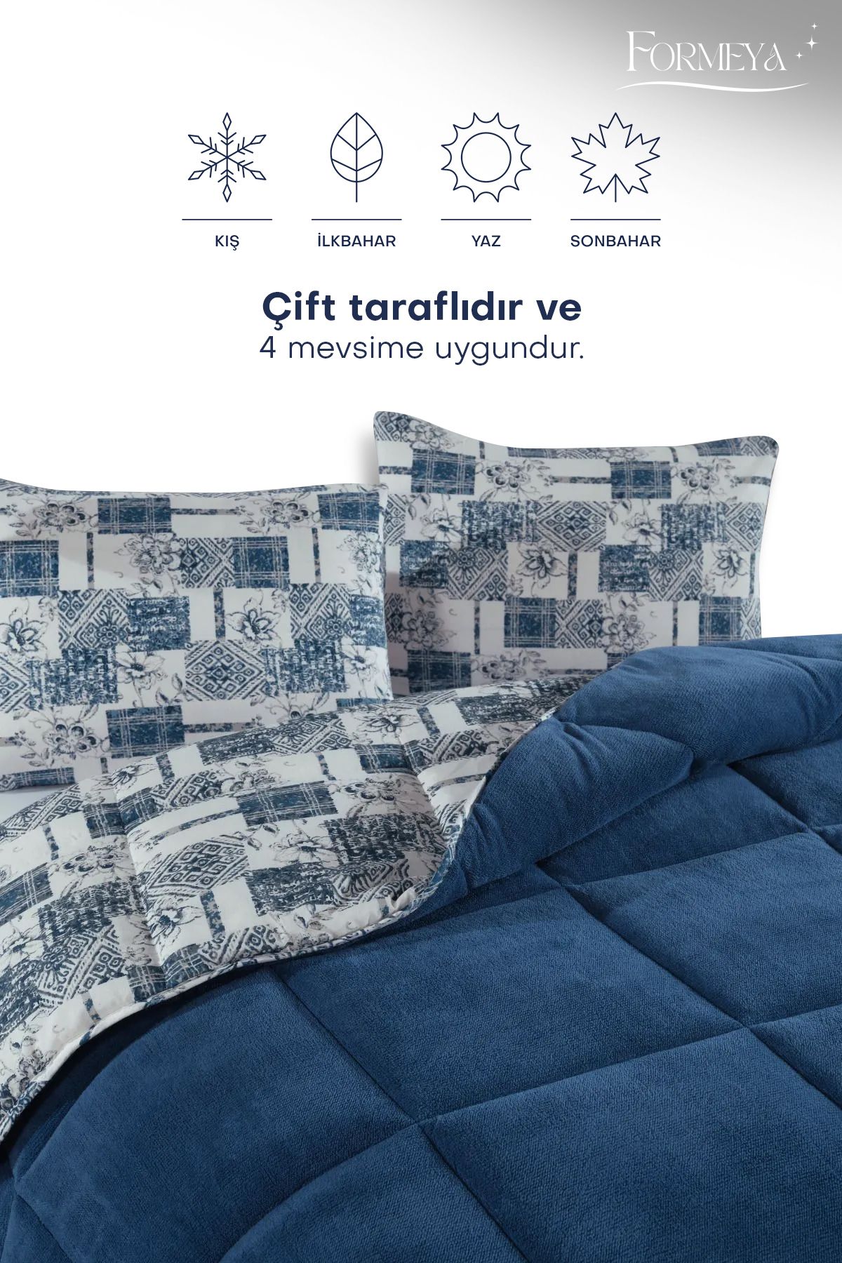 Formeya-King Size Luxus Wellsoft Bettdecke Doppelseitiger Kissenbezug 215x235 cm Bettdecke + Kissenbezug Set 3