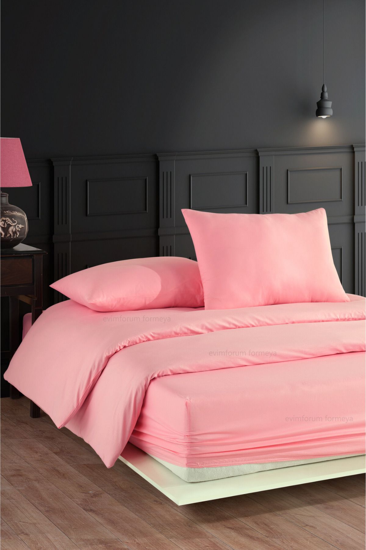 Formeya-Doppeltes elastisches Bettlaken-Set aus 100 % Baumwolle, 4 Farben 3