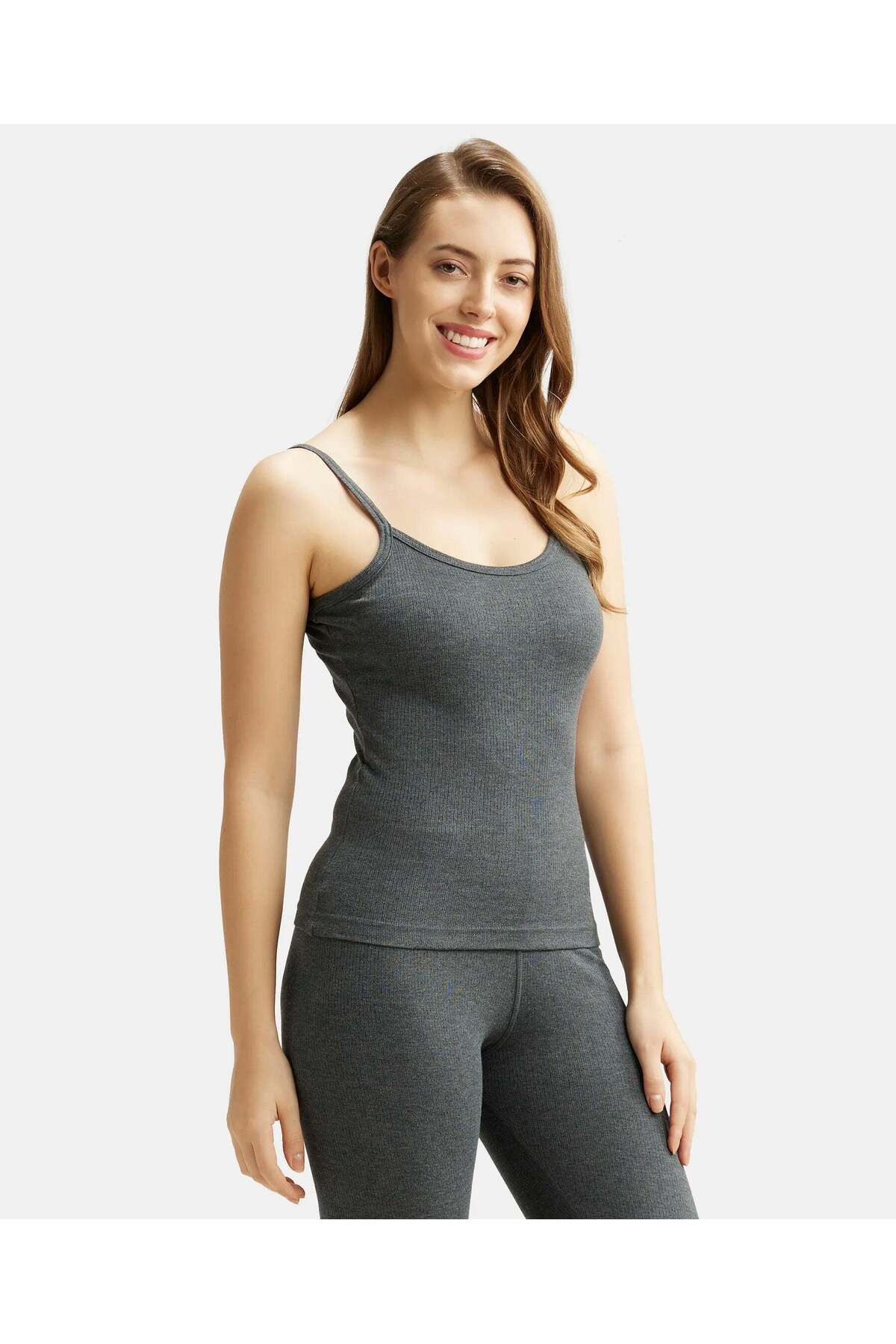 JOCKEY-Thermal Spaghetti Top 2501-01 Gray 2