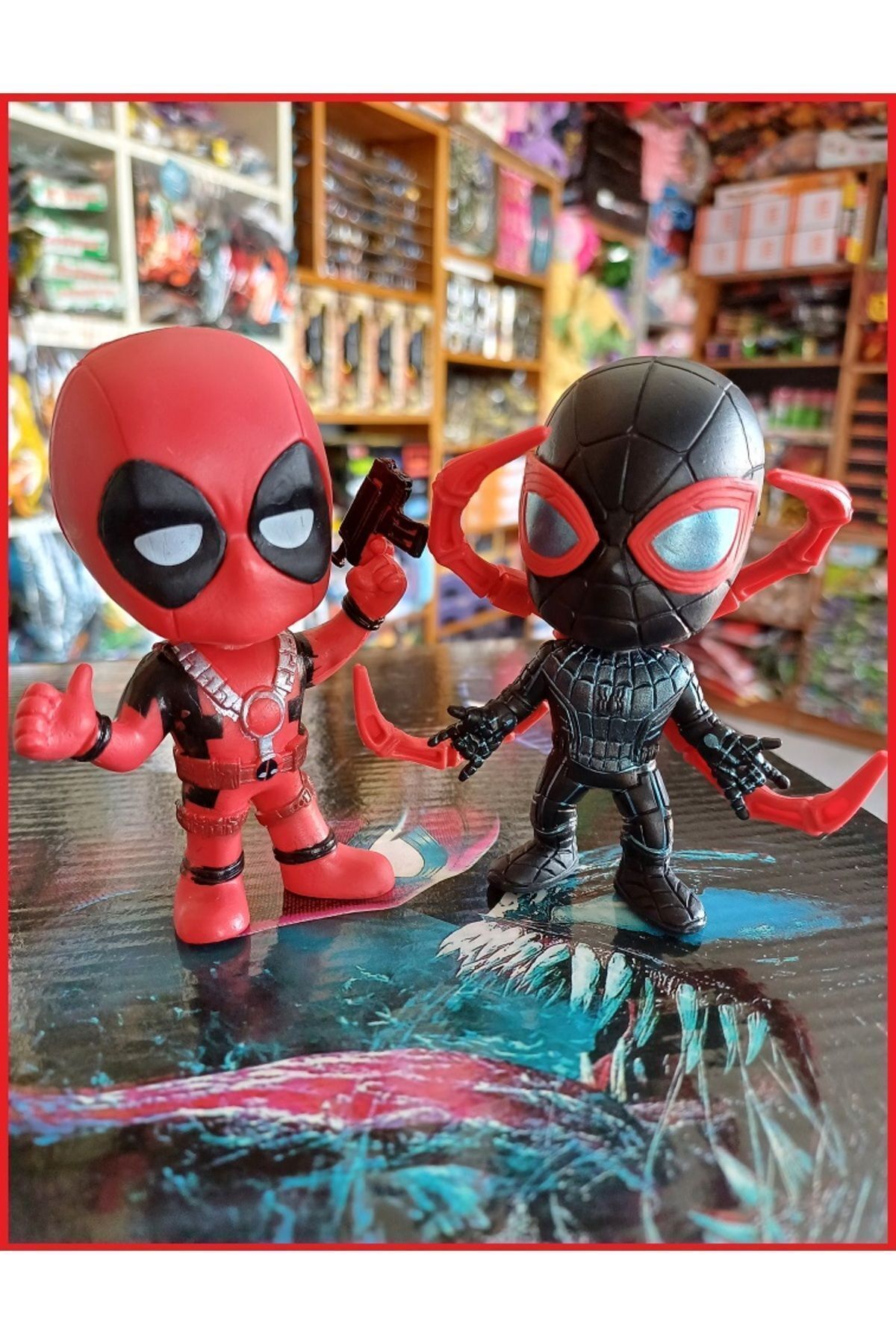 OYUNCAKSAHİLİ Örümcek Adam Venom Deadpool 6lı Komple Set Masaüstü