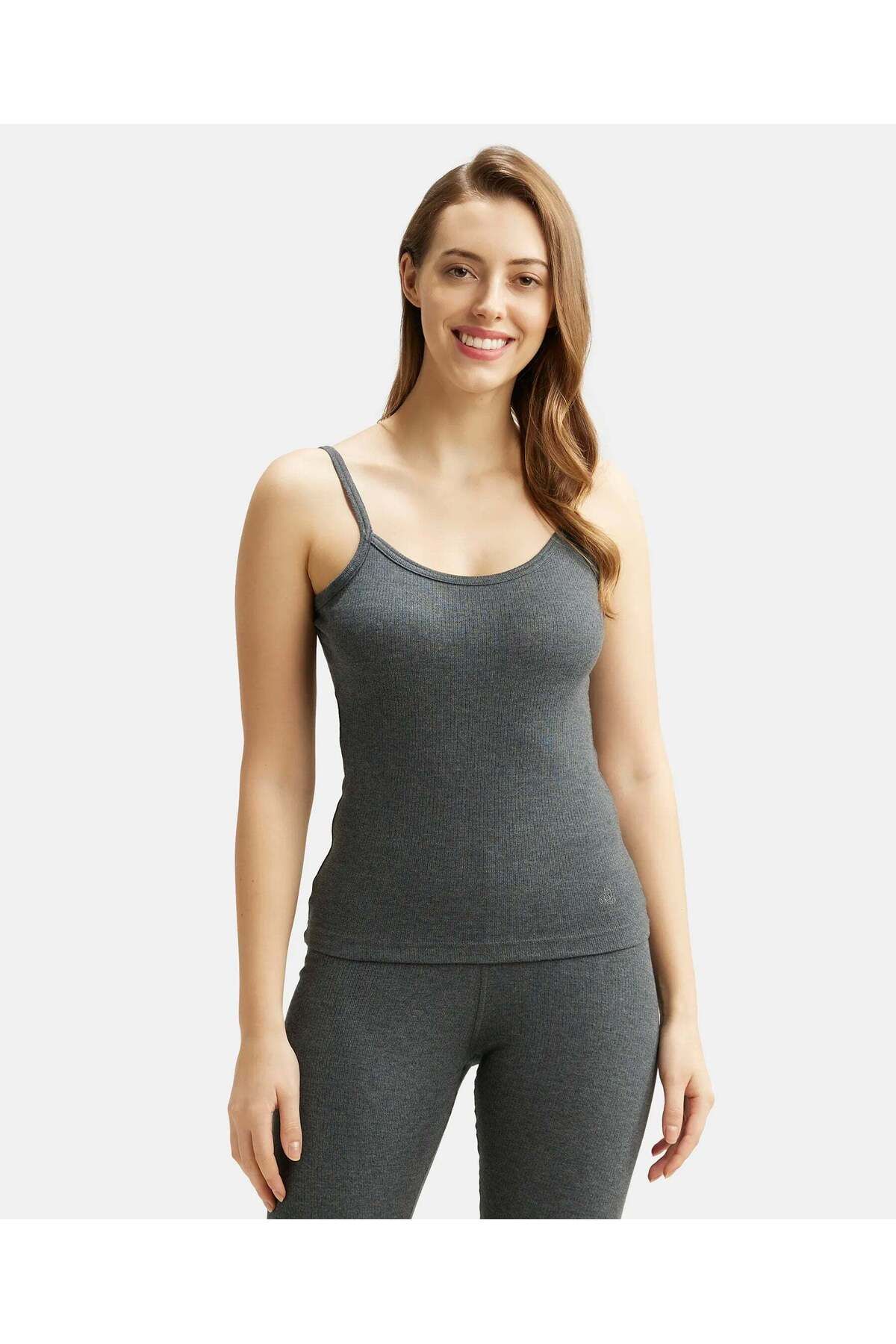 JOCKEY-Thermal Spaghetti Top 2501-01 Gray 1