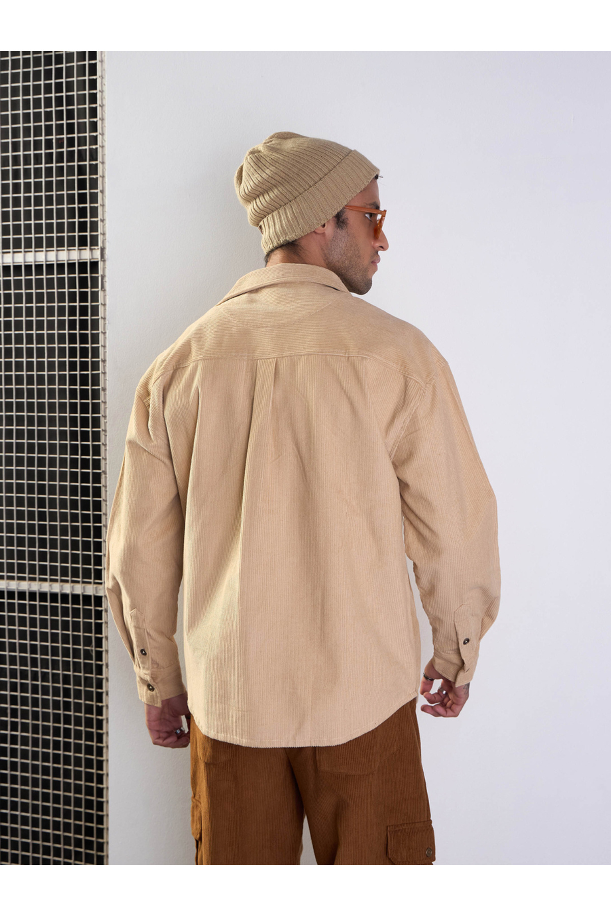 Mascln Sassafras By Styli-Corduroy Front Button Shacket with Pocket Detail 5