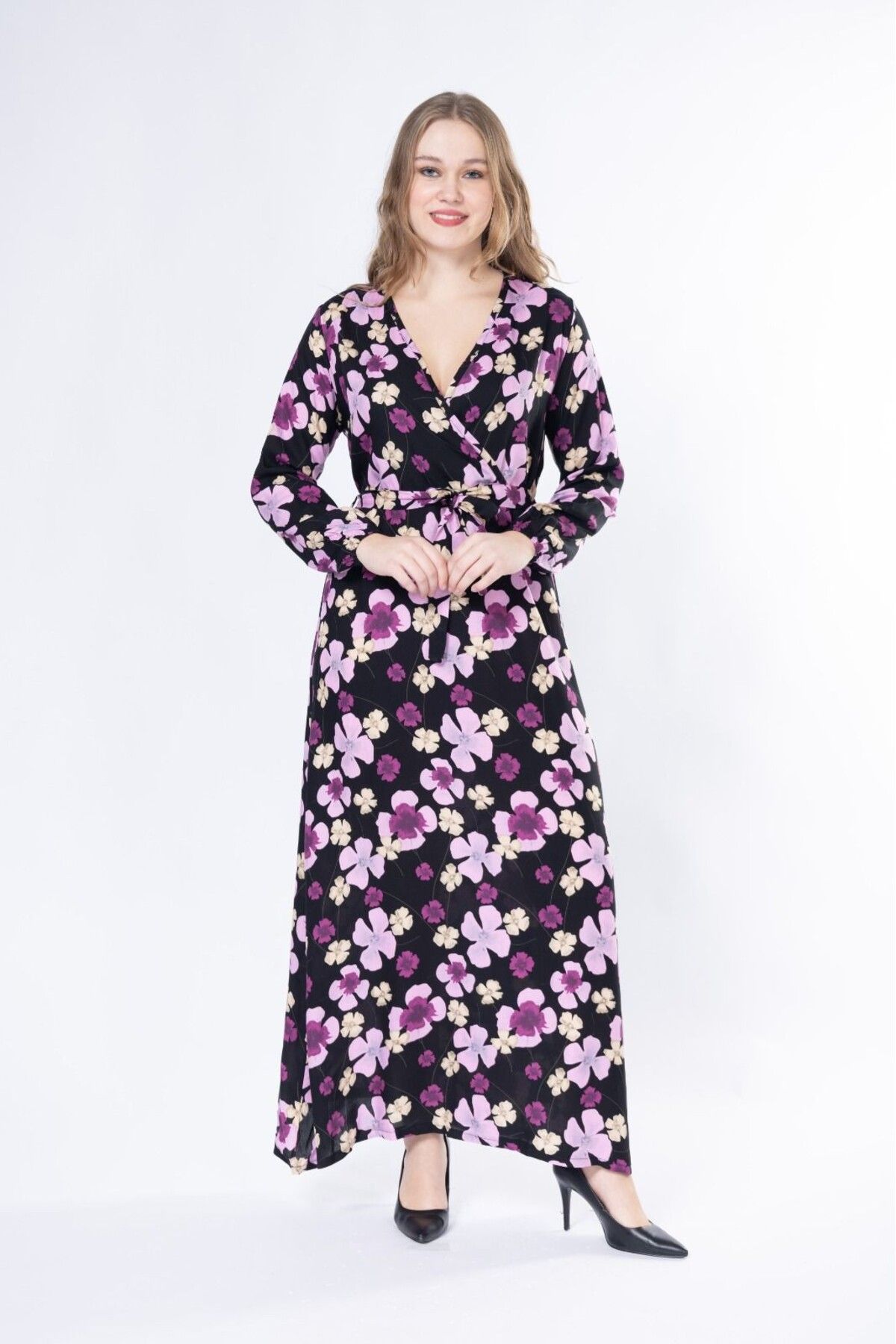 mervemoda-Summer Woven Long Sleeve Long Dress 3