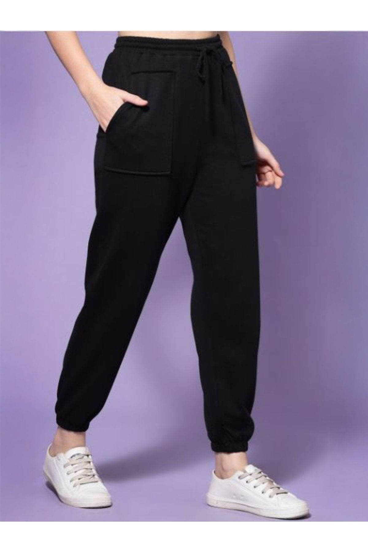 Kassually By Styli-Solid Cuffed Joggers with Drawstring 1