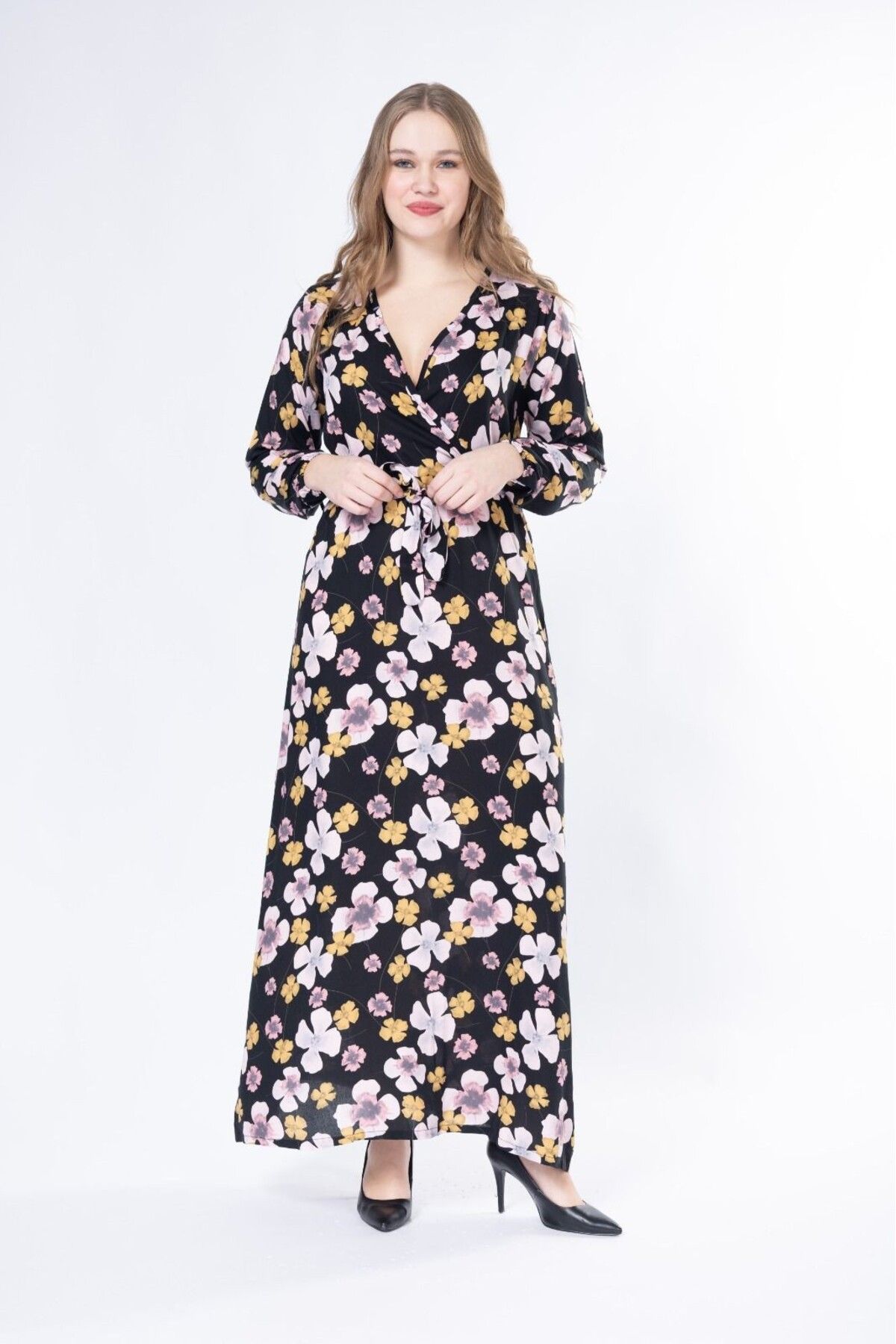 mervemoda-Summer Woven Long Sleeve Long Dress 3