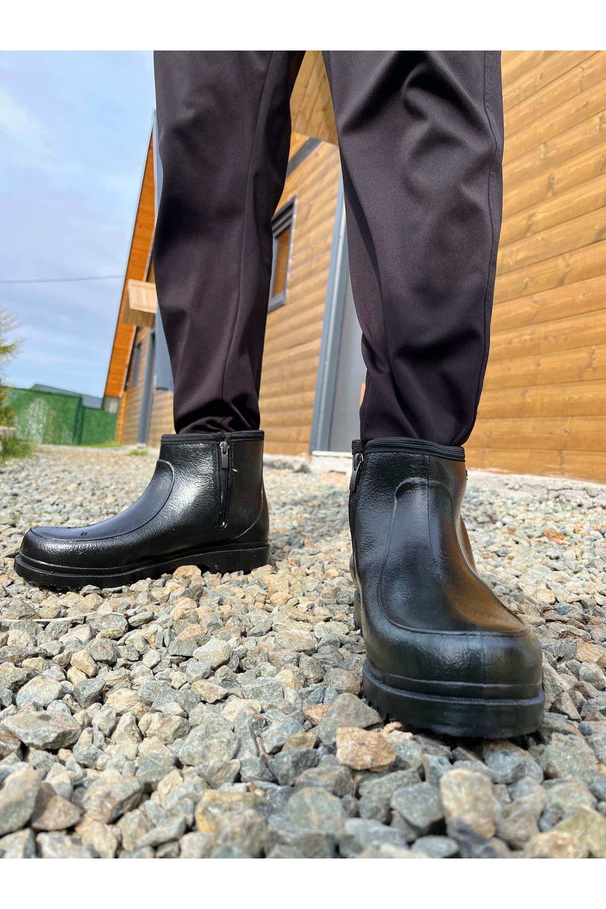 BOTMAX  Siyah Kışlık Içi Müflonlu Fermuarlı Erkek Karbot - Görsel 5