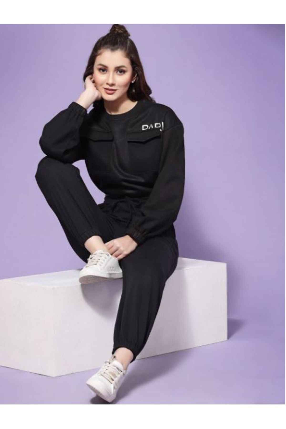 Kassually By Styli-Solid Cuffed Joggers with Drawstring 6