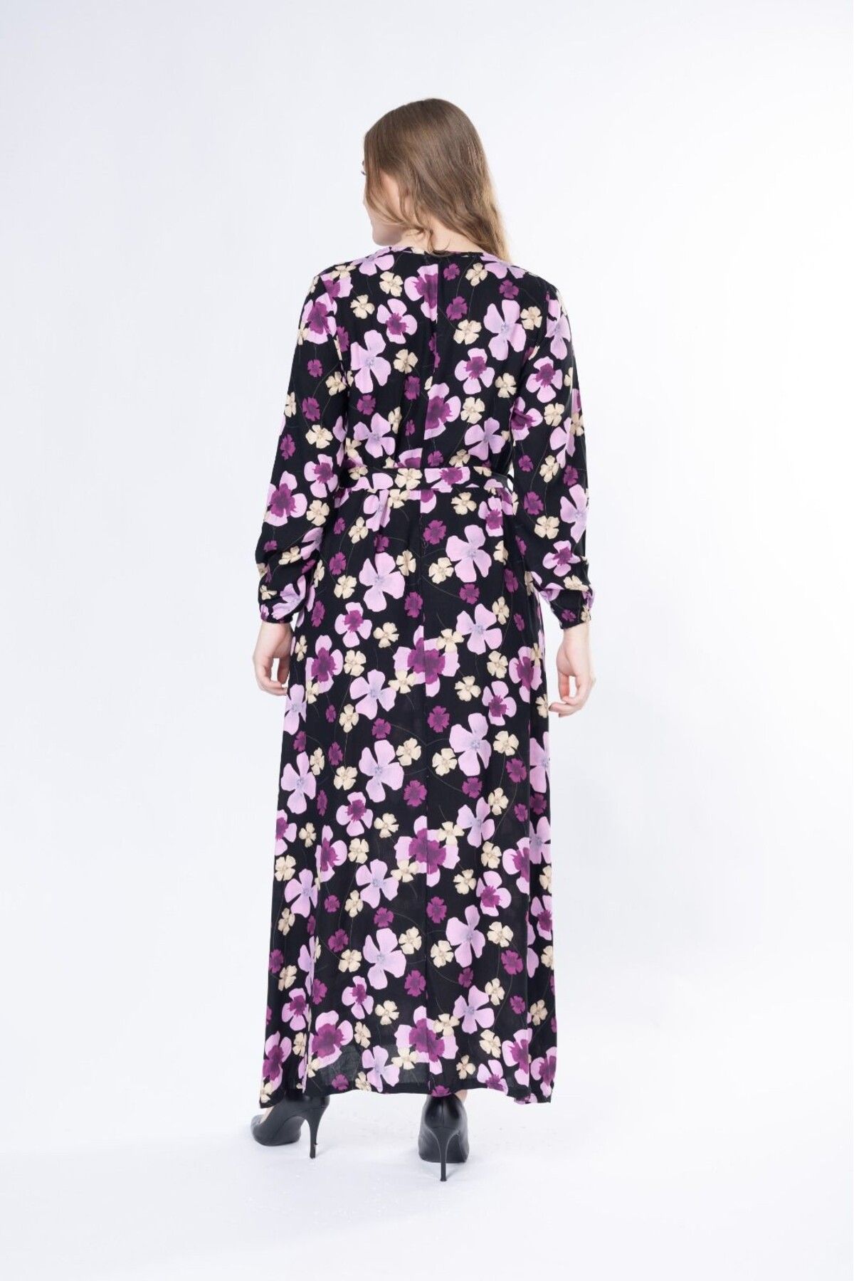 mervemoda-Summer Woven Long Sleeve Long Dress 7