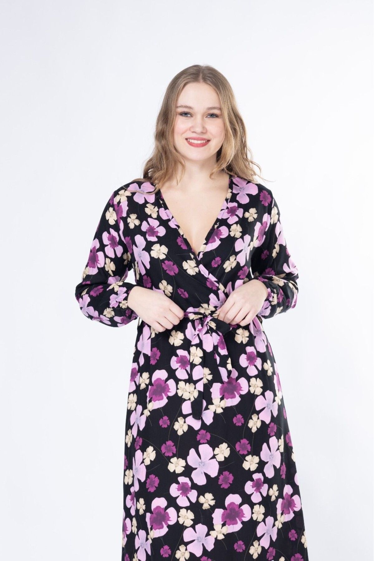 mervemoda-Summer Woven Long Sleeve Long Dress 8