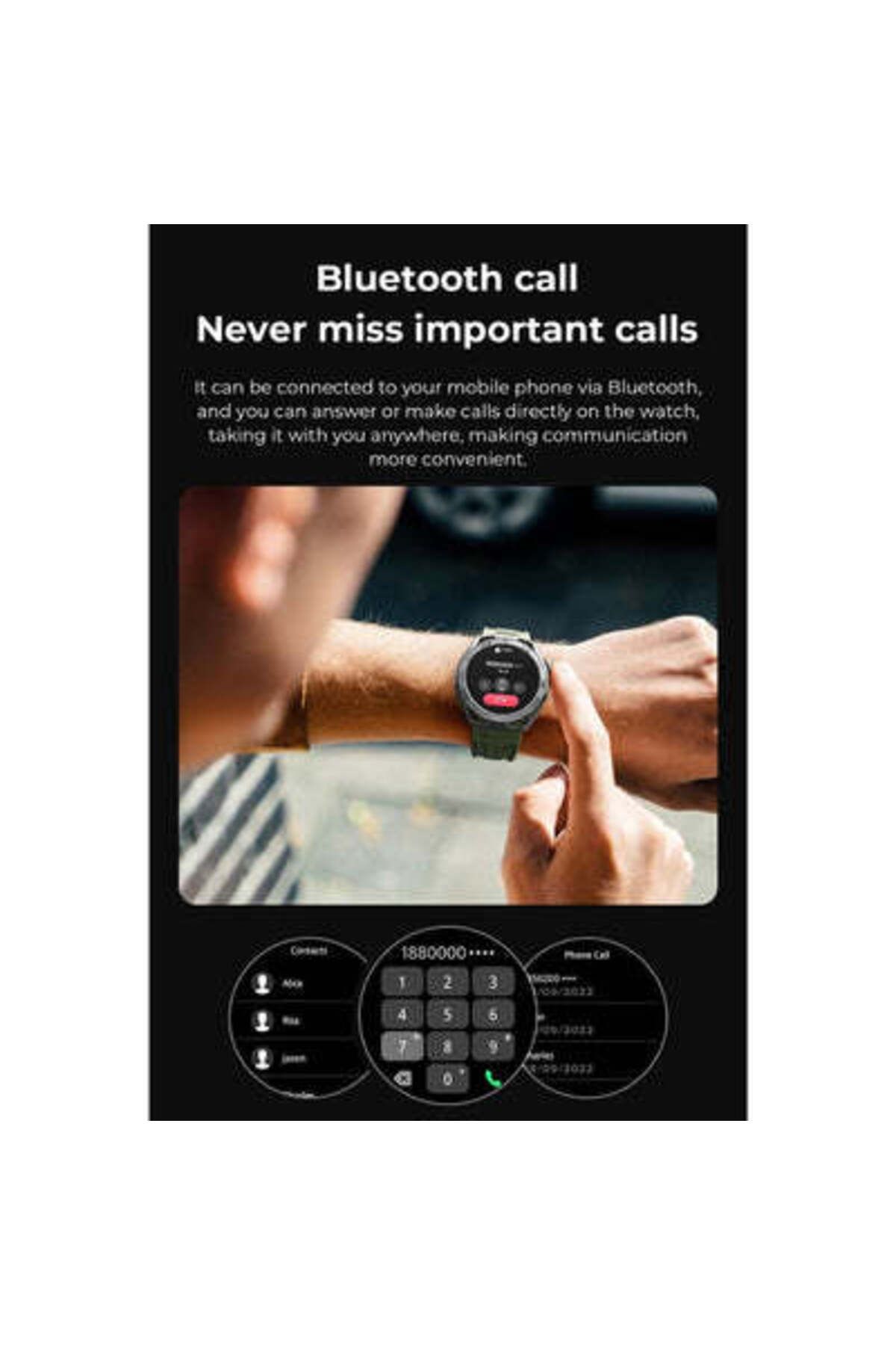 telux-VITAL Smart Calling Watch with 1.43” AMOLED Display, 2 Strap & AI Voice Assistant, Blue 6