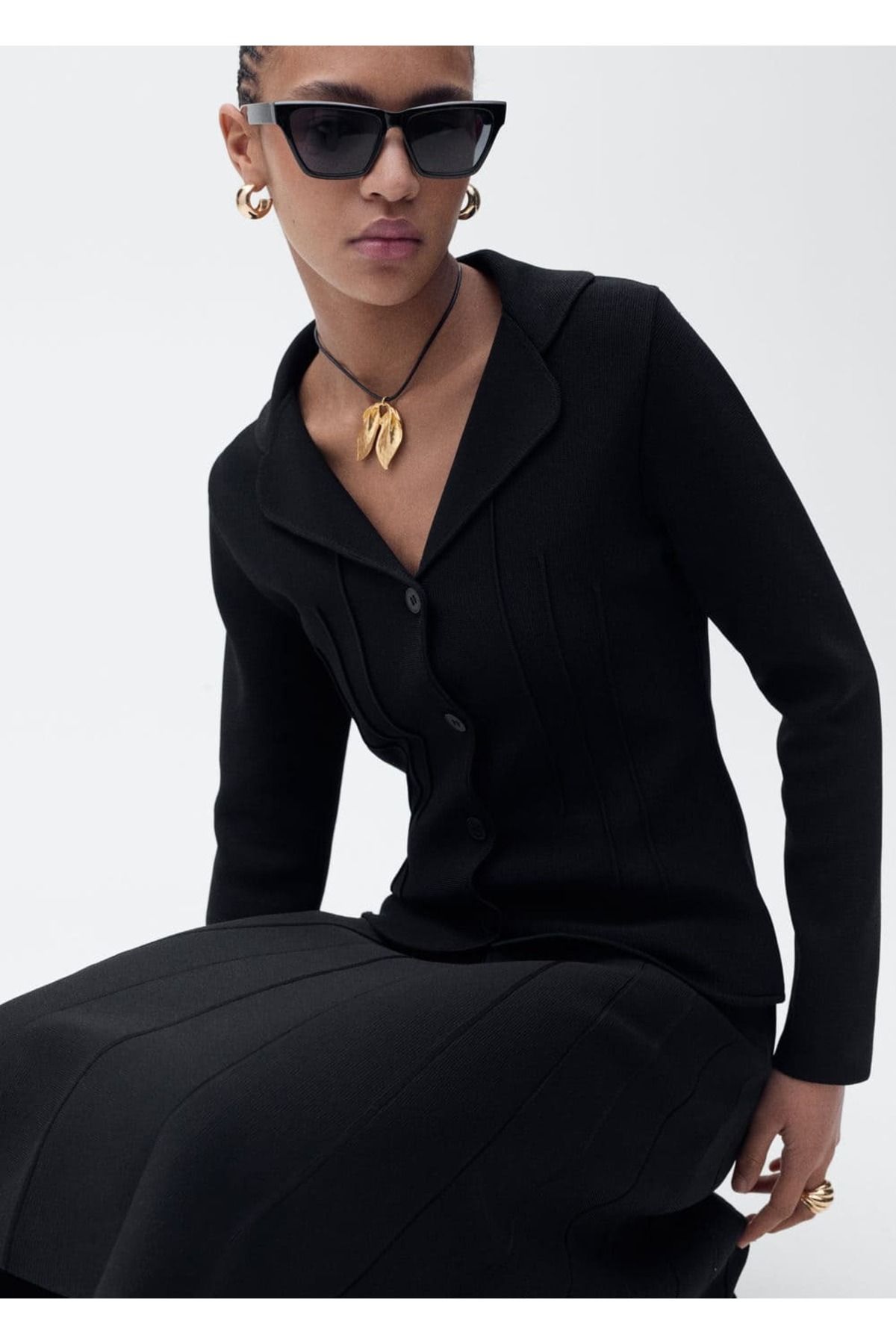 MANGO Woman-Tricot Jacket with Clap 6