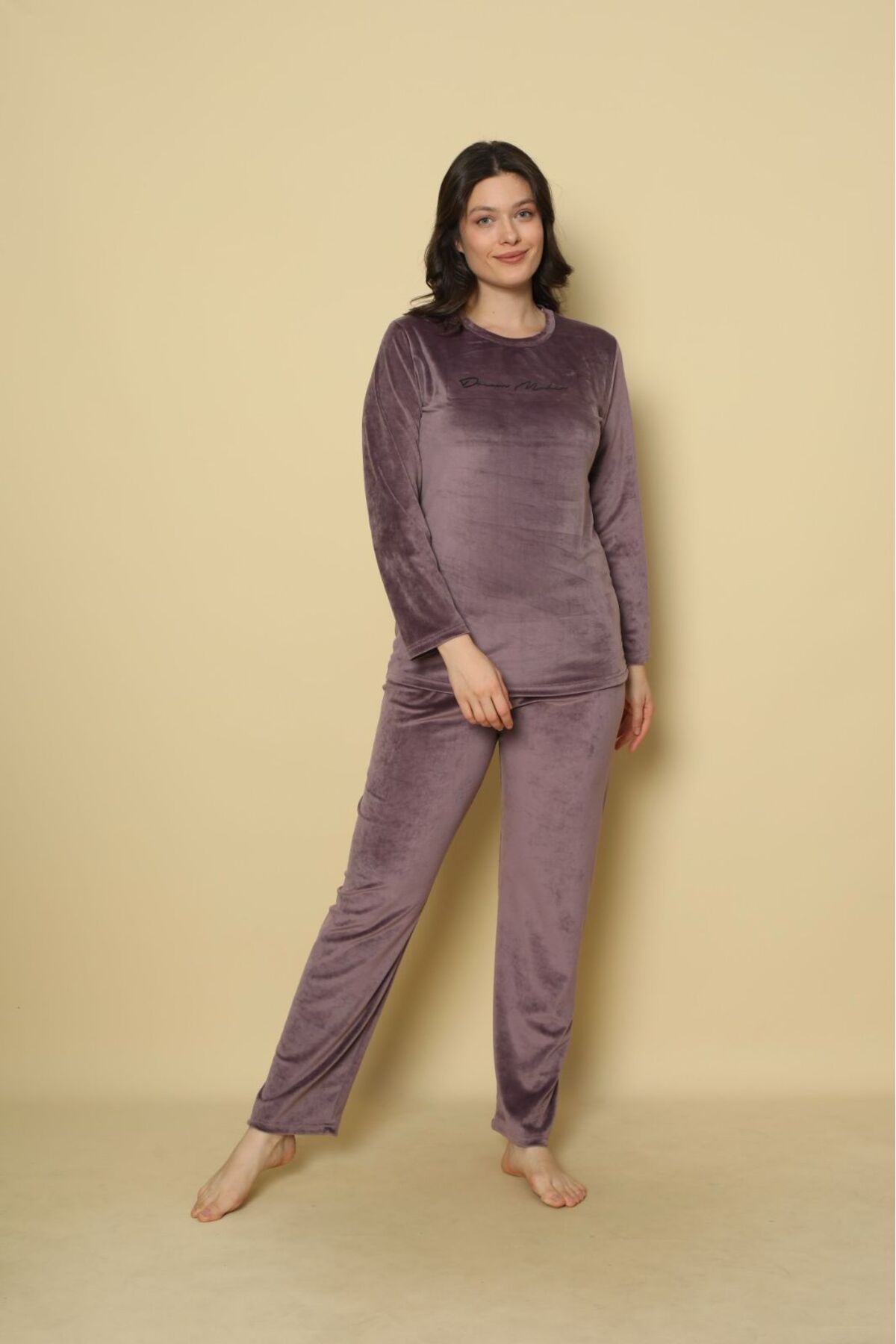 Sude HOMEWEAR-Sude Pink Velvet Magic Pajama Set 1