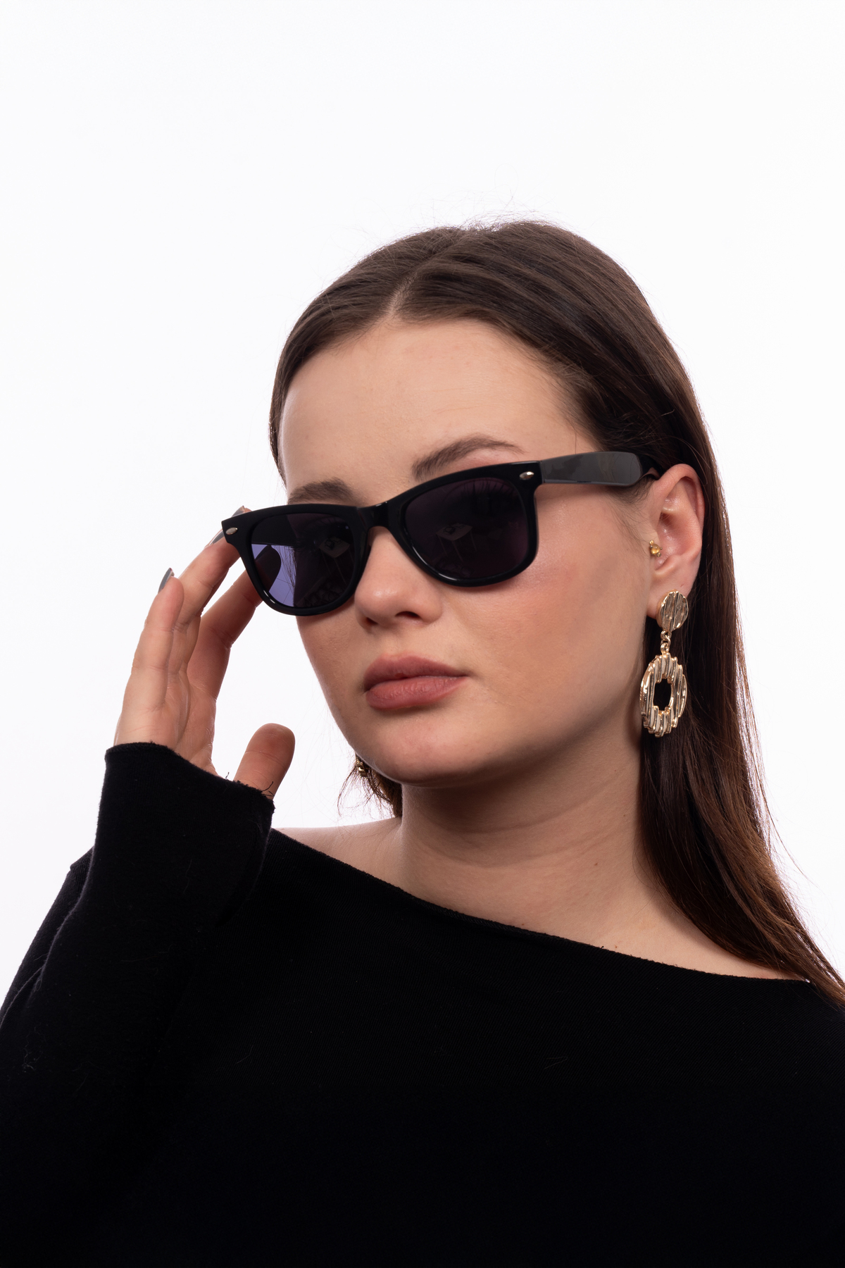 PROTCO Kadın Erkek Unisex Güneş Gözlüğü Uv 400 Leopar Desenli & Siyah Wayfarer 2'li Avantajlı Set görsel 2