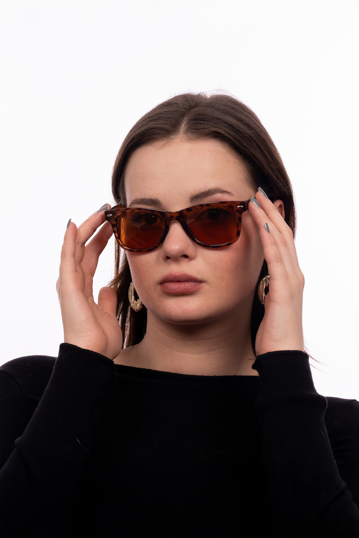 PROTCO Kadın Erkek Unisex Güneş Gözlüğü Uv 400 Leopar Desenli & Siyah Wayfarer 2'li Avantajlı Set görsel 3
