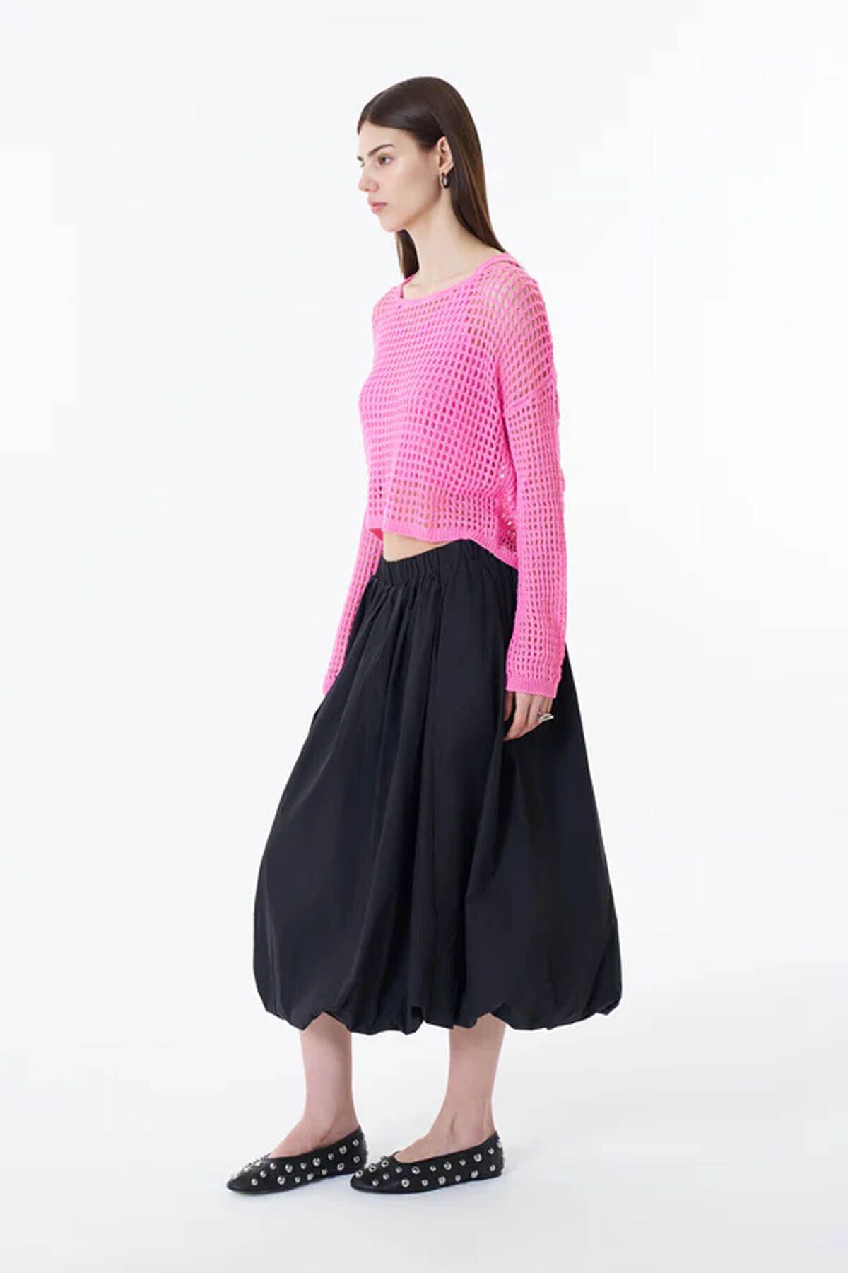 Quzu-Women's Black Skirt - Etk00029 Model 3