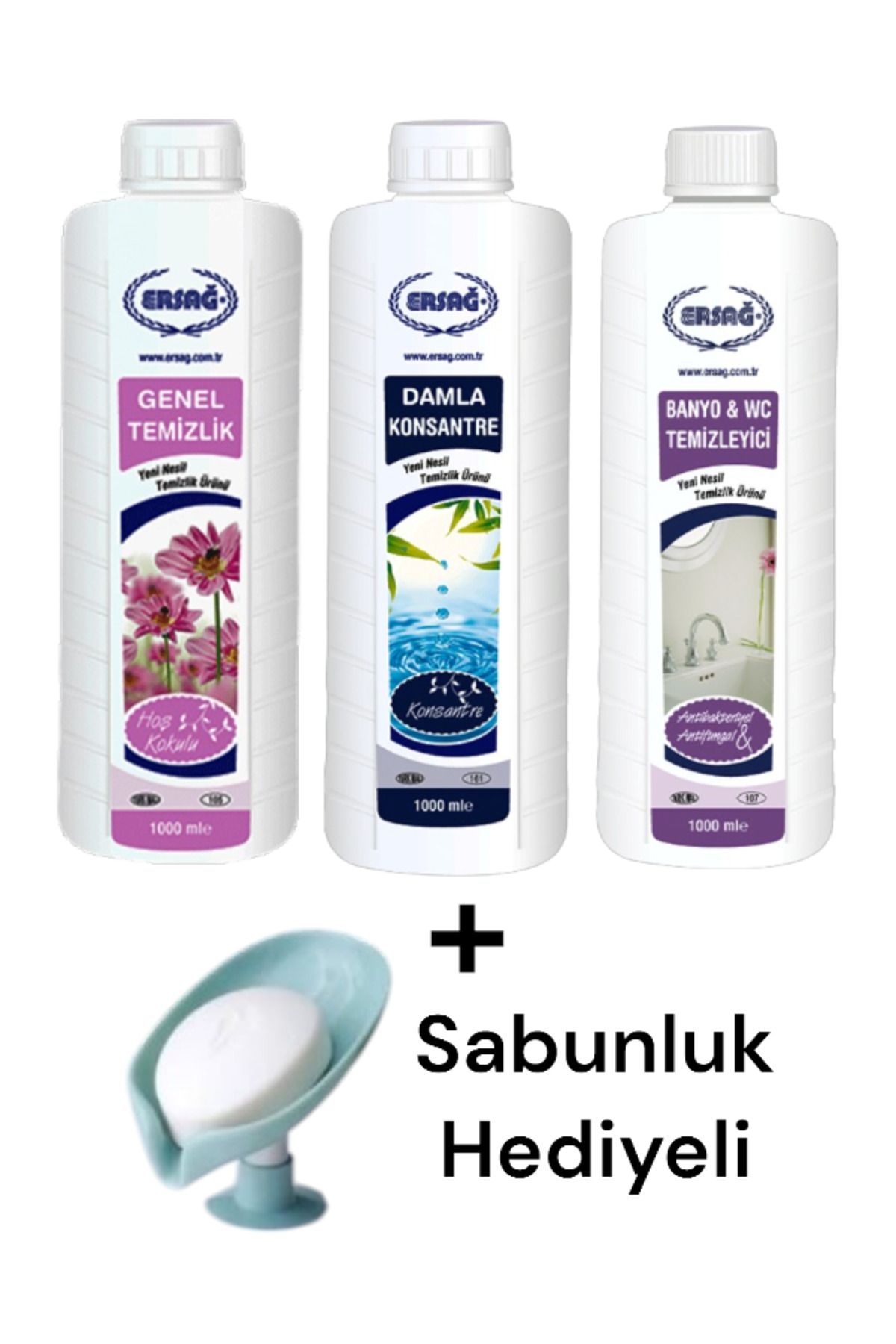 Ersağ Genel Temizlik - Damla Konsantre - Banyo Wc Temizleyici + ( Sabunluk Hediye'li ) 105- 99