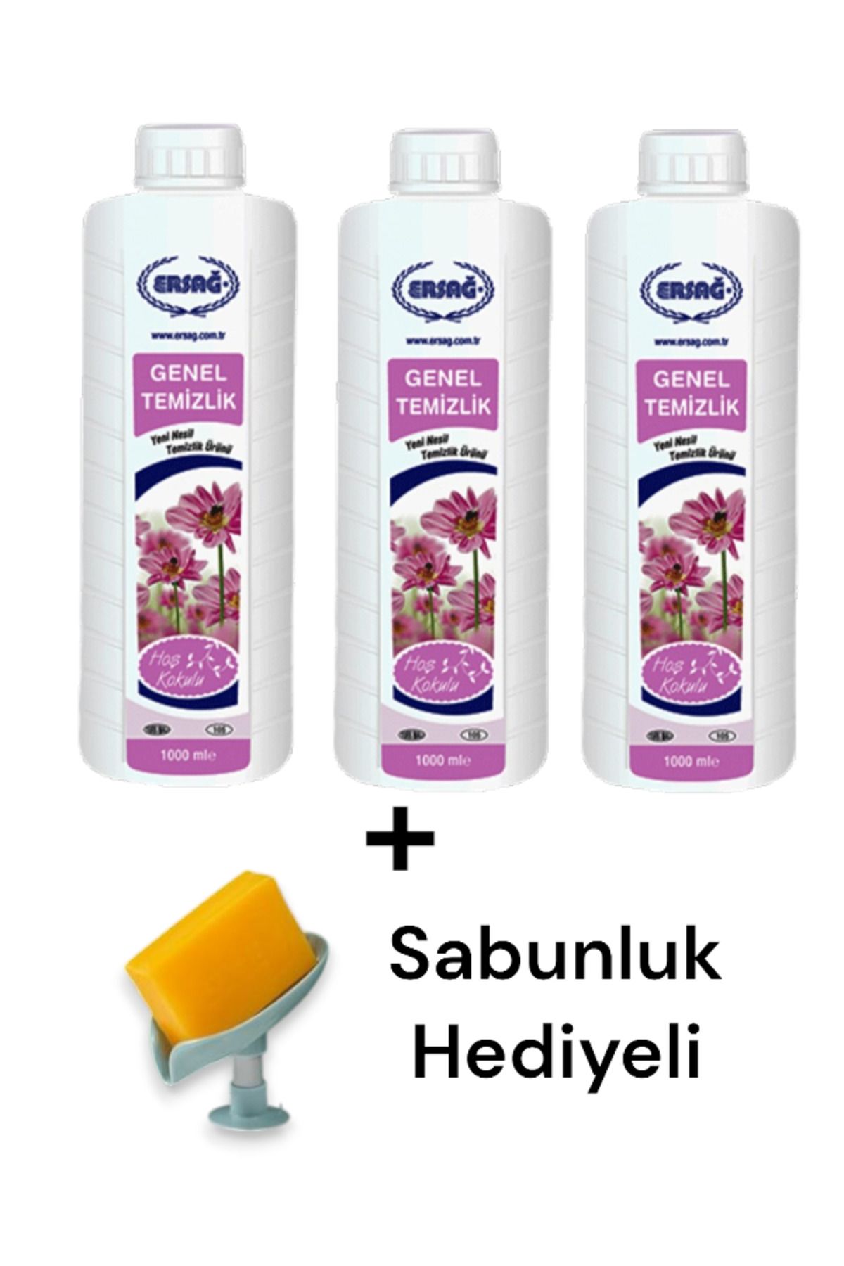 Ersağ Genel Temizlik (3 ADET) 1000 ML + ( Sabunluk ) 105-51