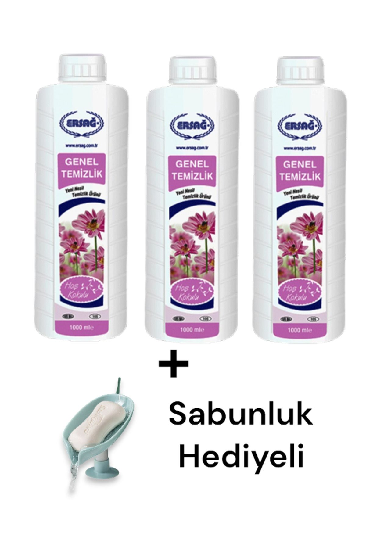 Ersağ Genel Temizlik (3 ADET) 1000 ML + ( Sabunluk Hediye'li ) 105-53