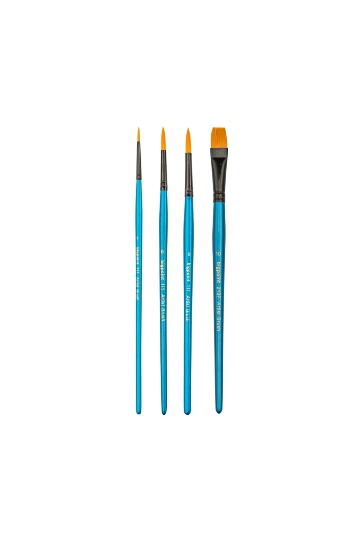 Bigpoint-111 & 210F Series - Set of 4 Synthetic Bristle Brushes with Round and Cut Tip 2