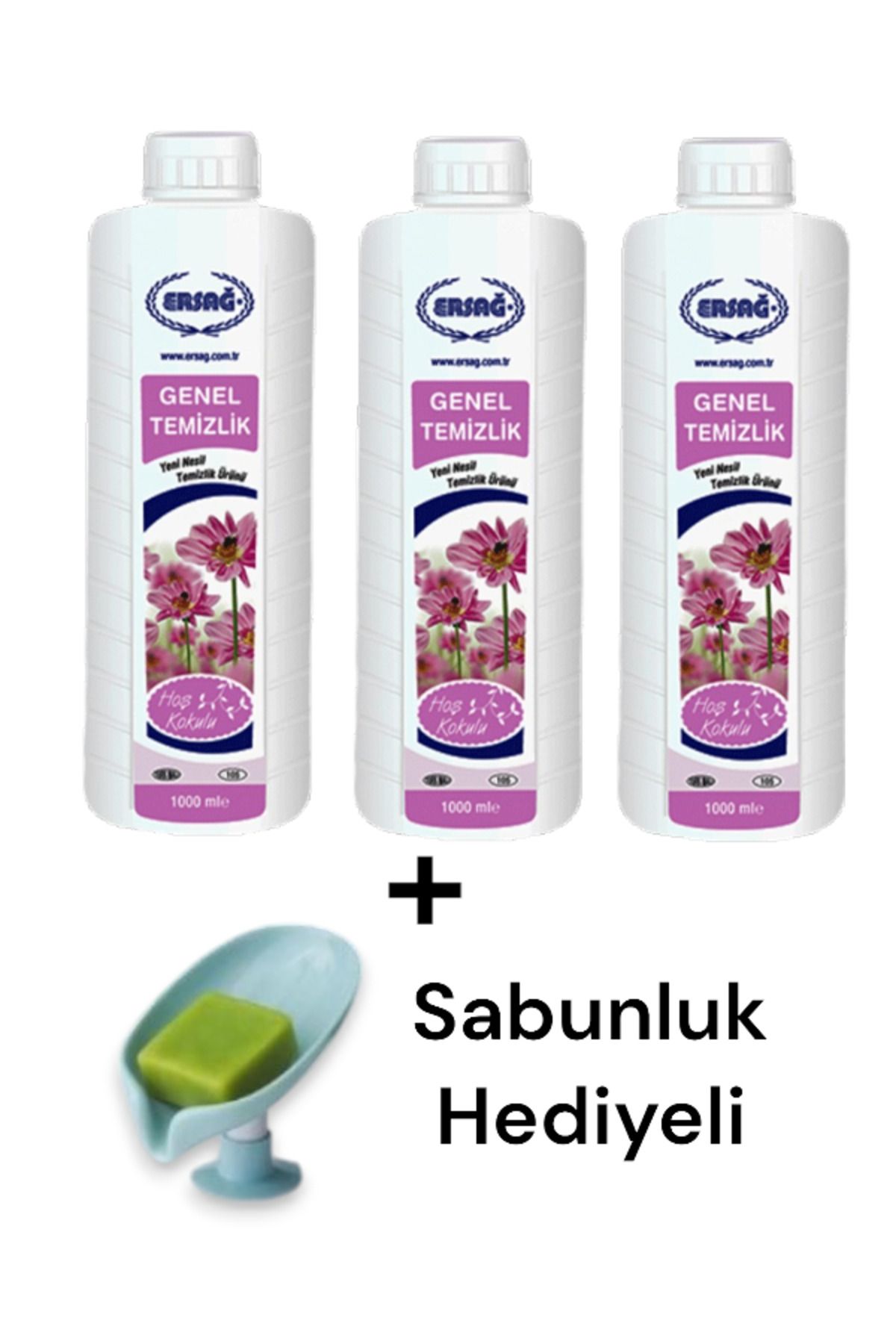 Ersağ Genel Temizlik (3 ADET) 1000 ML + ( Sabunluk Hediye'li ) 105-55