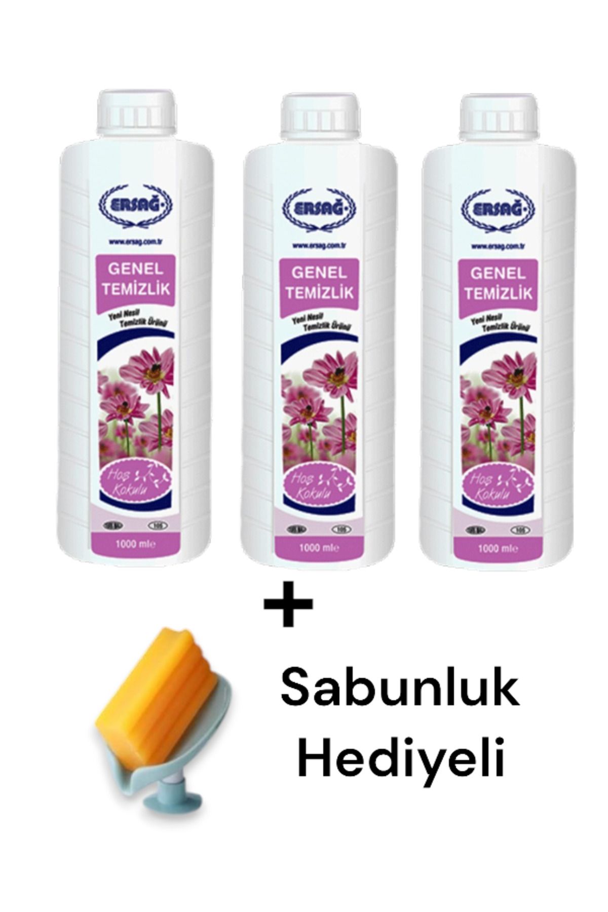 Ersağ Genel Temizlik (3 ADET) 1000 ML + ( Sabunluk Hediye'li ) 105-54