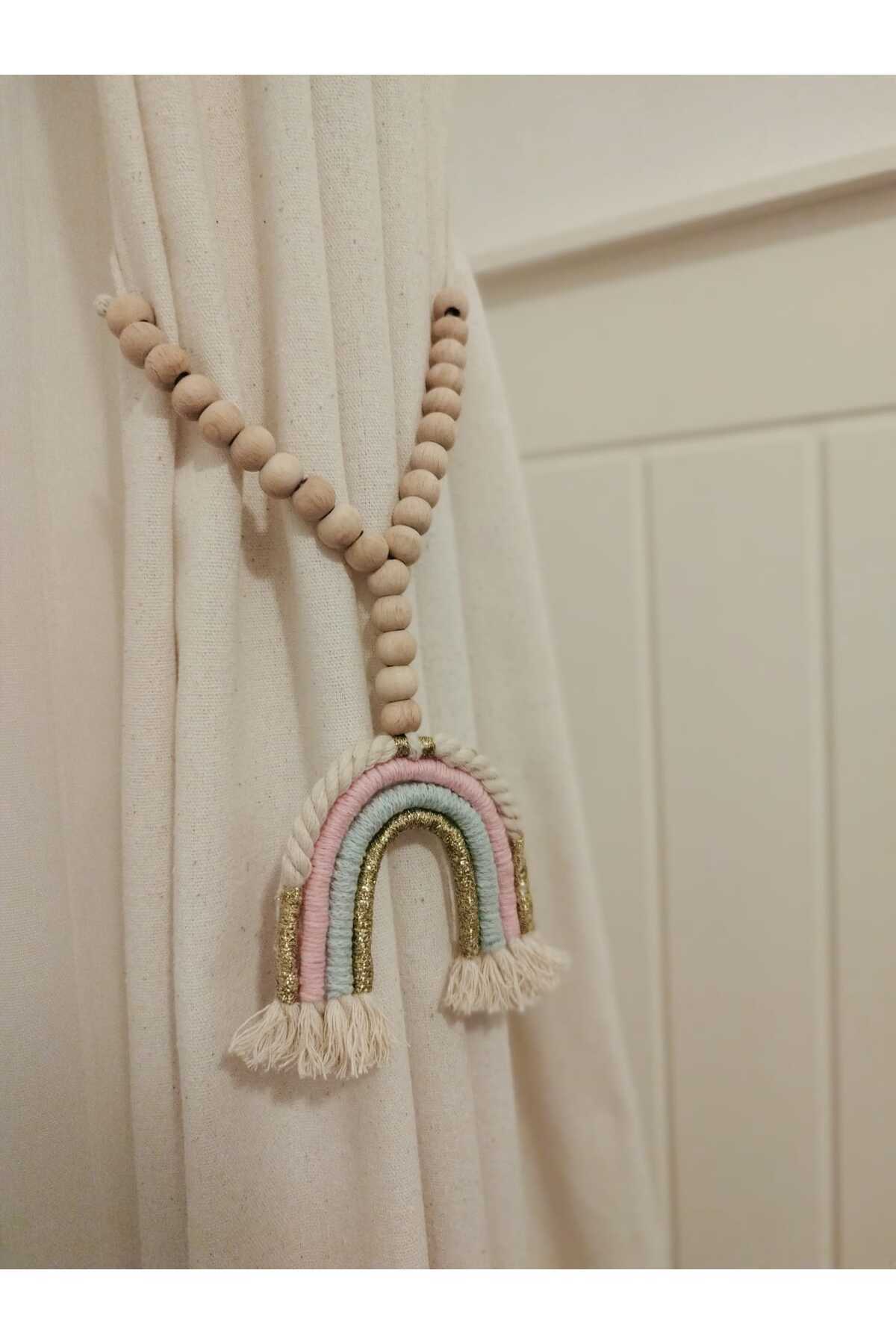 AFRALYAHOME Bebek Çocuk Odası Gökkuşağı Perde Aksesuarı Perde Bağlama Aksesuarı Perde Bağı fotoğrafı 6 (önizleme)