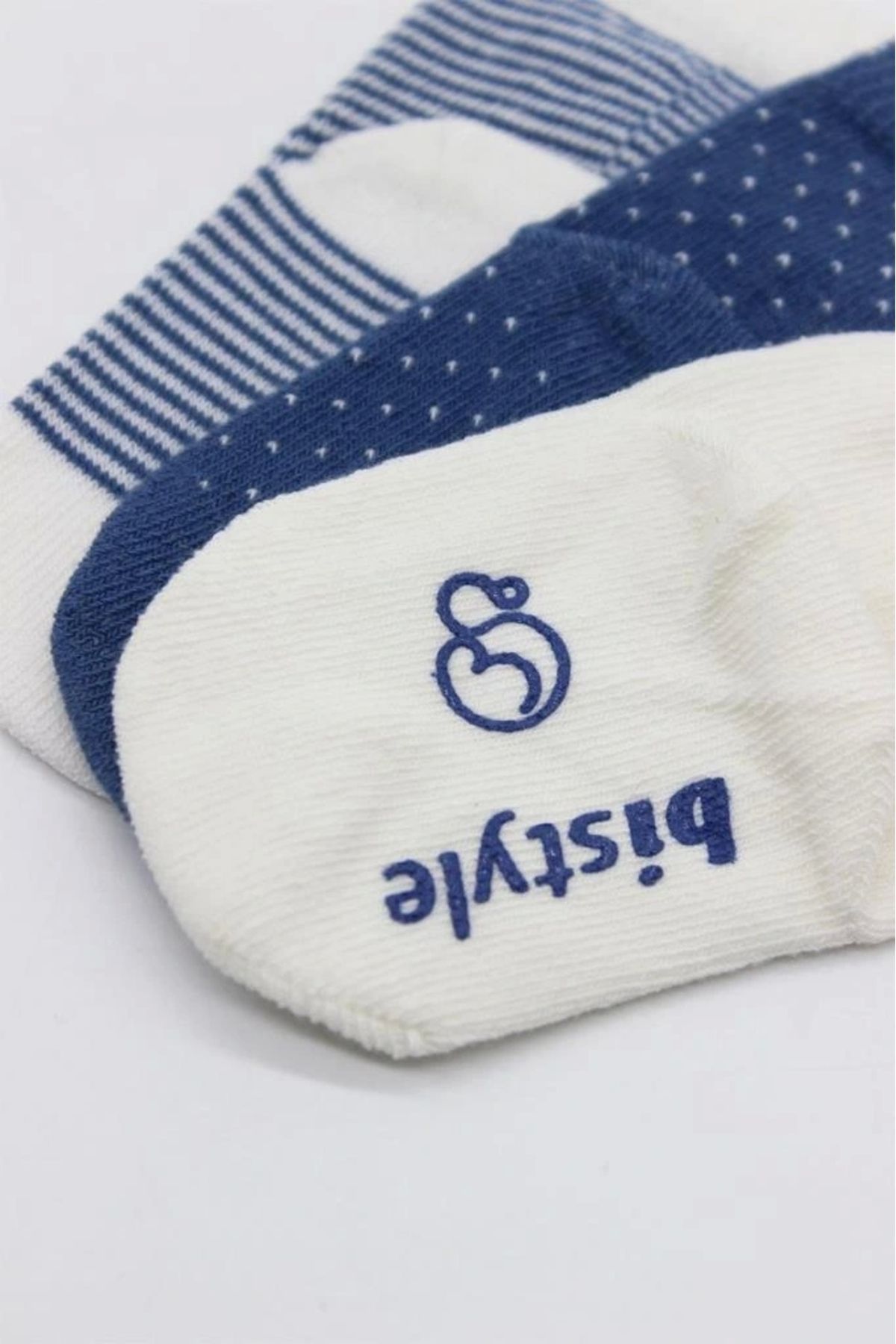 Mode Cool-Nessiworld Bs10108 Indigo 3-Piece Non-Slip Combed Cotton Socks Set 3