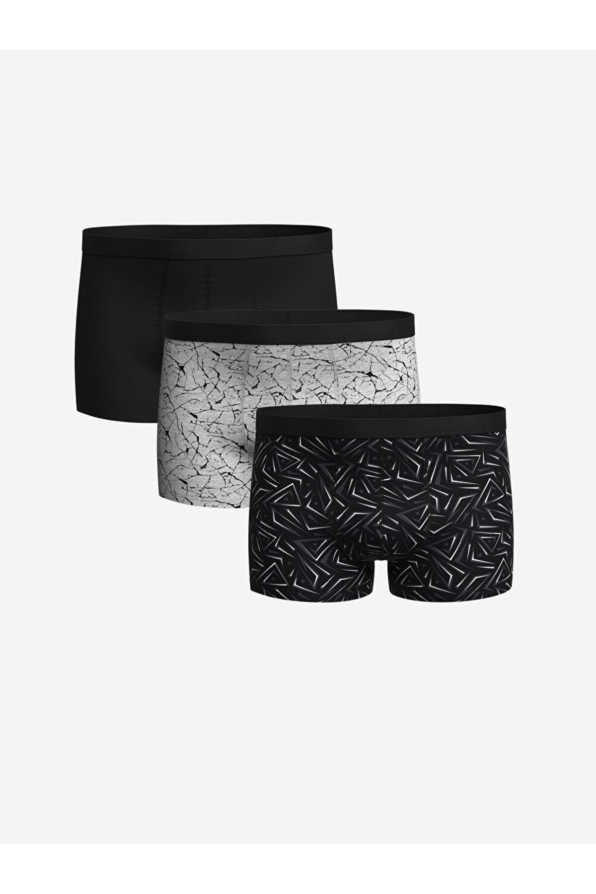 LC Waikiki Gri Standart Kalıp Pamuklu Esnek Erkek Boxer 3'lü S55597Z8NVY25